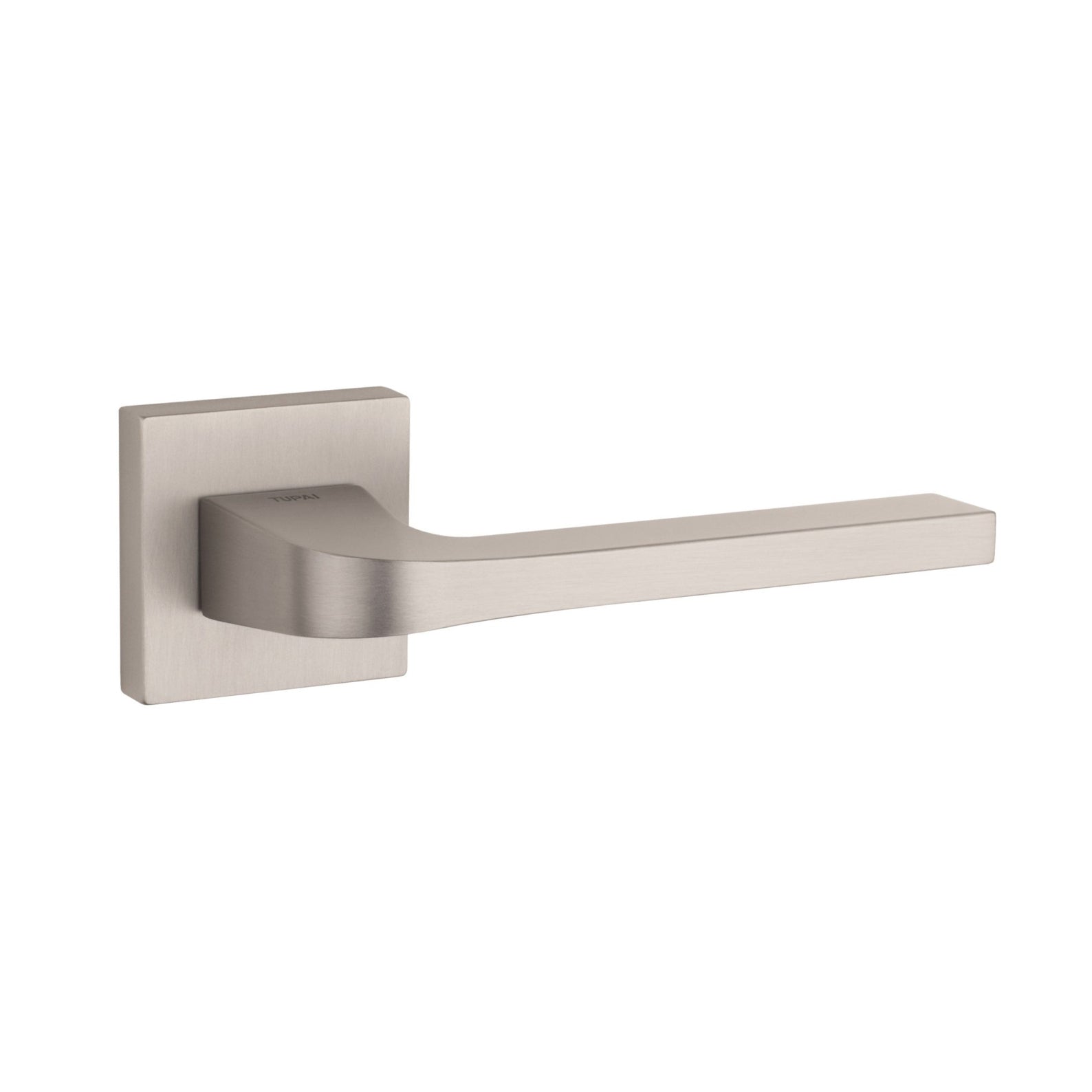 Tupai Rapido CurvaLine Valbona Lever Door Handle on Square Rose - Pearl Nickel