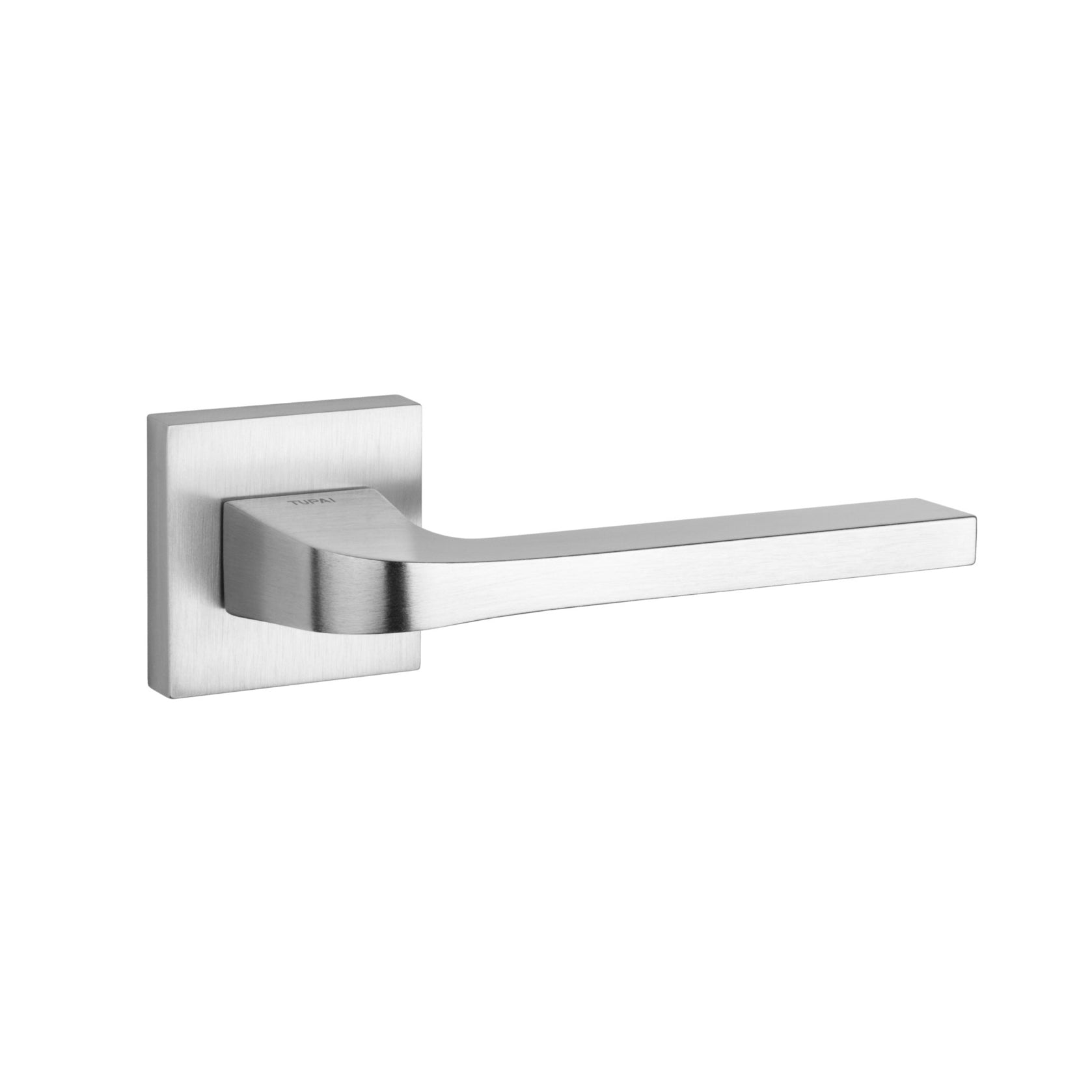 Tupai Rapido CurvaLine Valbona Lever Door Handle on Square Rose - Satin Chrome