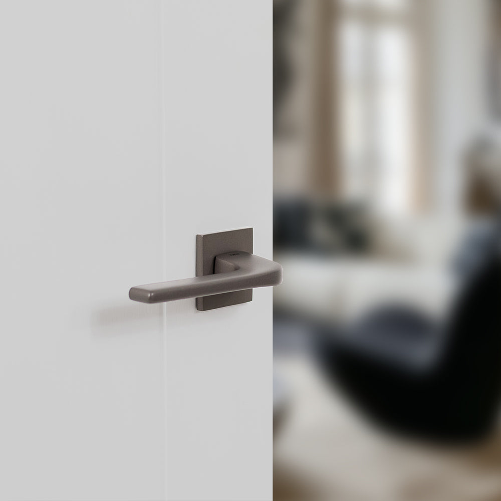 Tupai Rapido 5S Line Canha Lever Door Handle on 5mm Slimline Square Rose