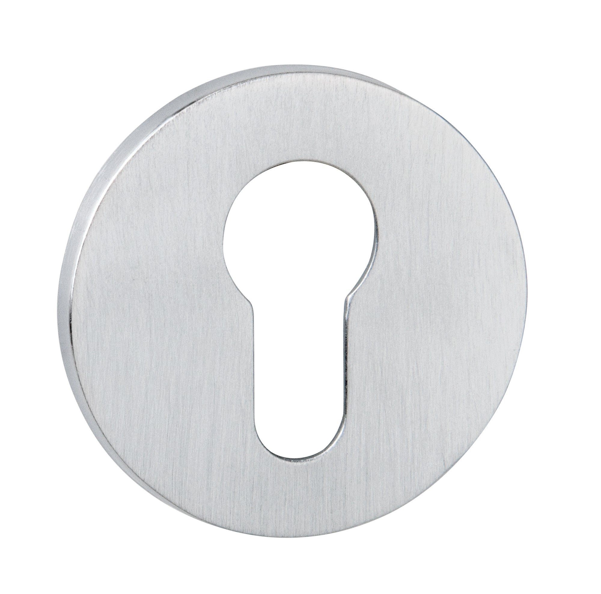 Tupai Rapido 5S Line Euro Escutcheons on 5mm Slimline Round Rose - Satin Chrome