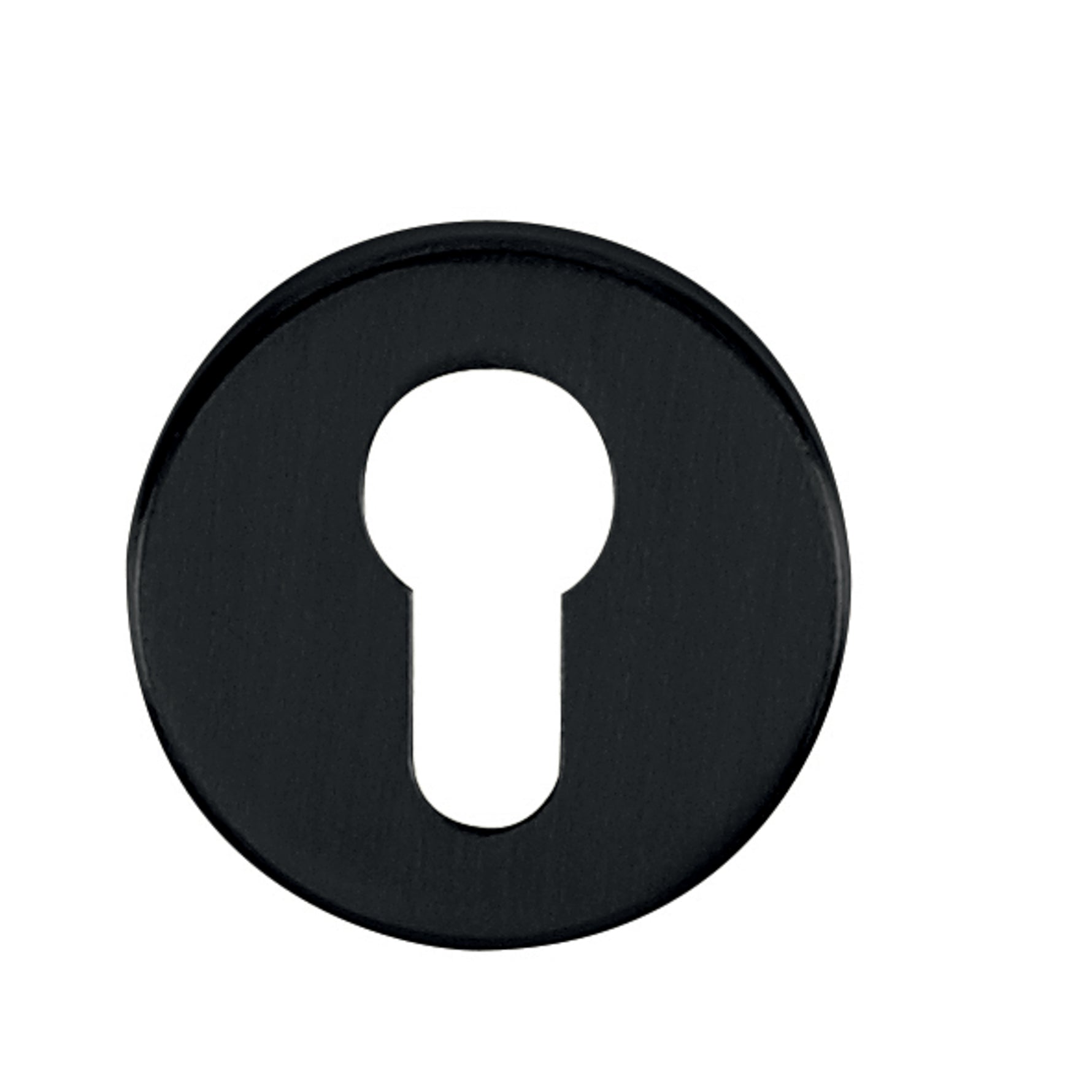 Tupai Rapido CurvaLine Euro Escutcheons on Round Rose - Pearl Black