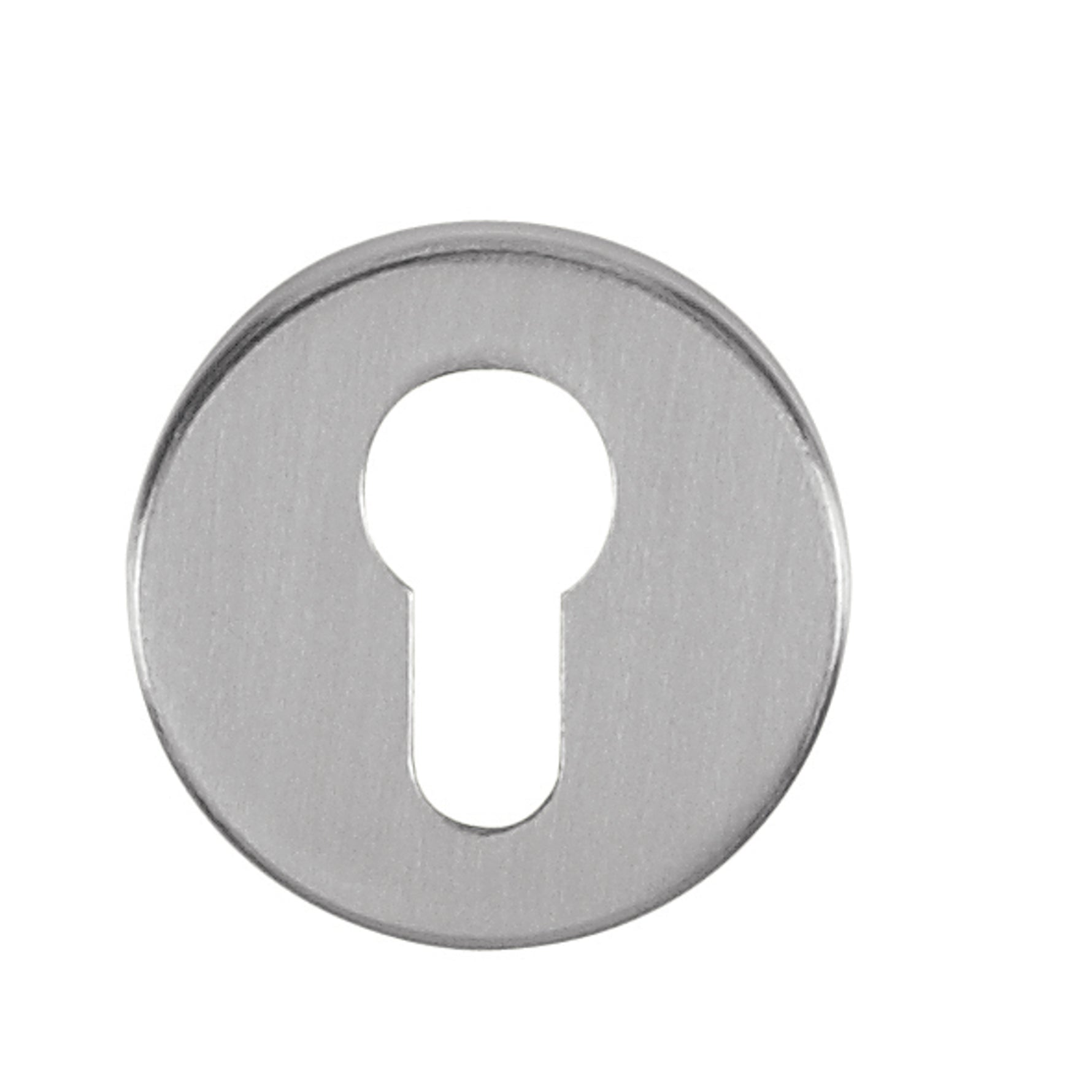 Tupai Rapido CurvaLine Euro Escutcheons on Round Rose - Satin Chrome