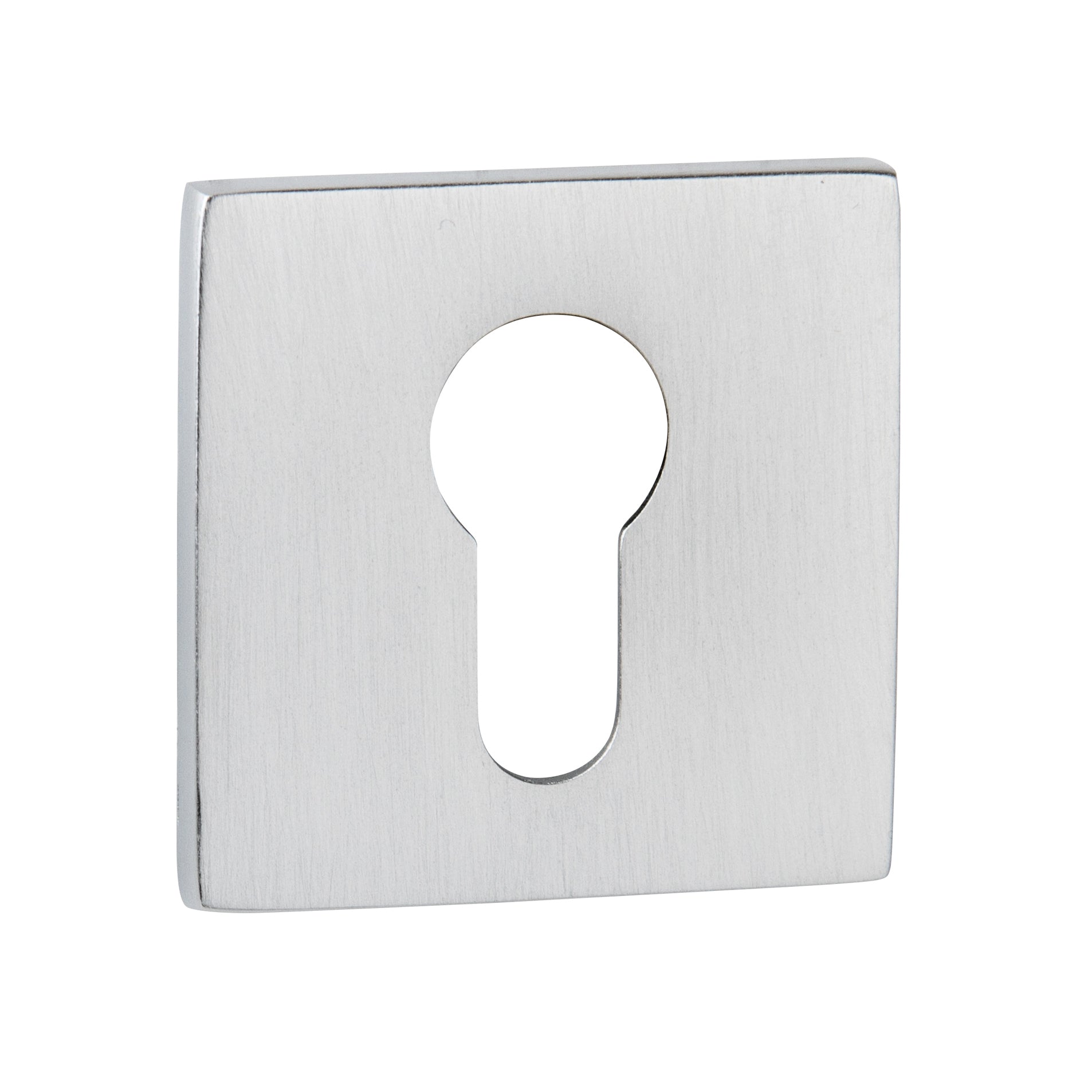 Tupai Rapido 5S Line Euro Escutcheons on 5mm Slimline Square Rose - Satin Chrome