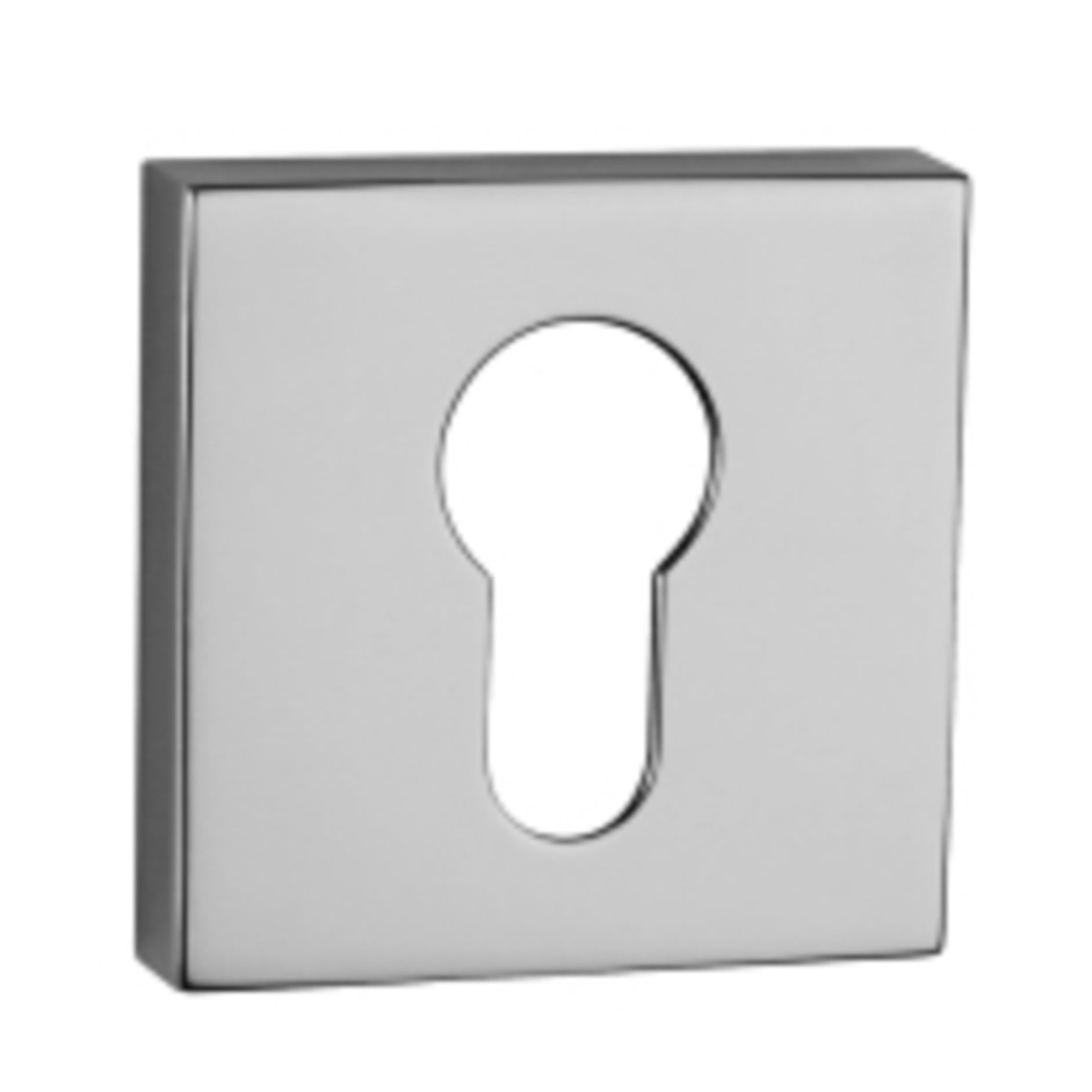 Tupai Rapido Curva/QuadraLine Euro Escutcheons on Square Rose - Bright Polished Chrome