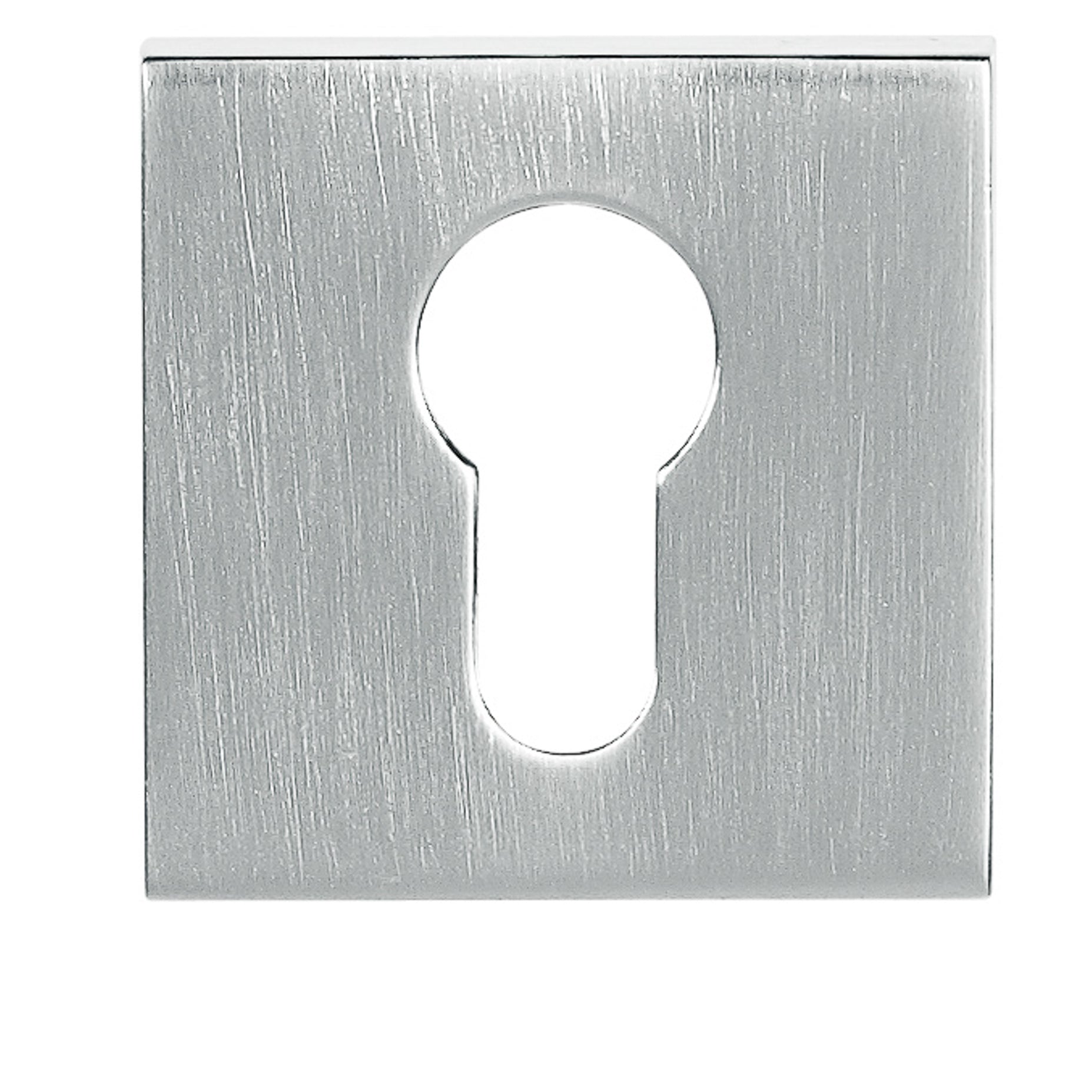 Tupai Rapido Curva/QuadraLine Euro Escutcheons on Square Rose - Satin Chrome