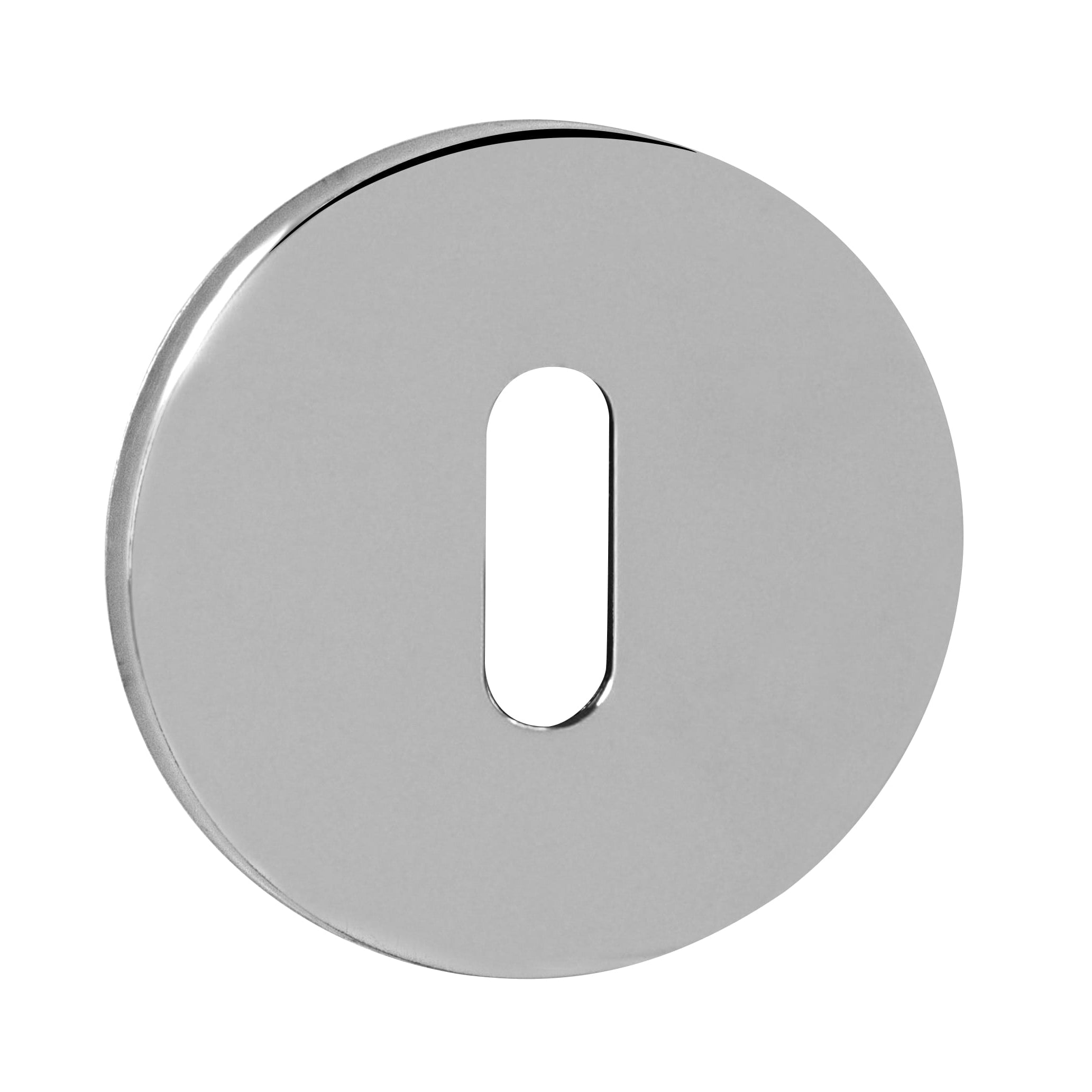 Tupai Rapido 5S Line Key Escutcheons on 5mm Slimline Round Rose - Bright Polished Chrome