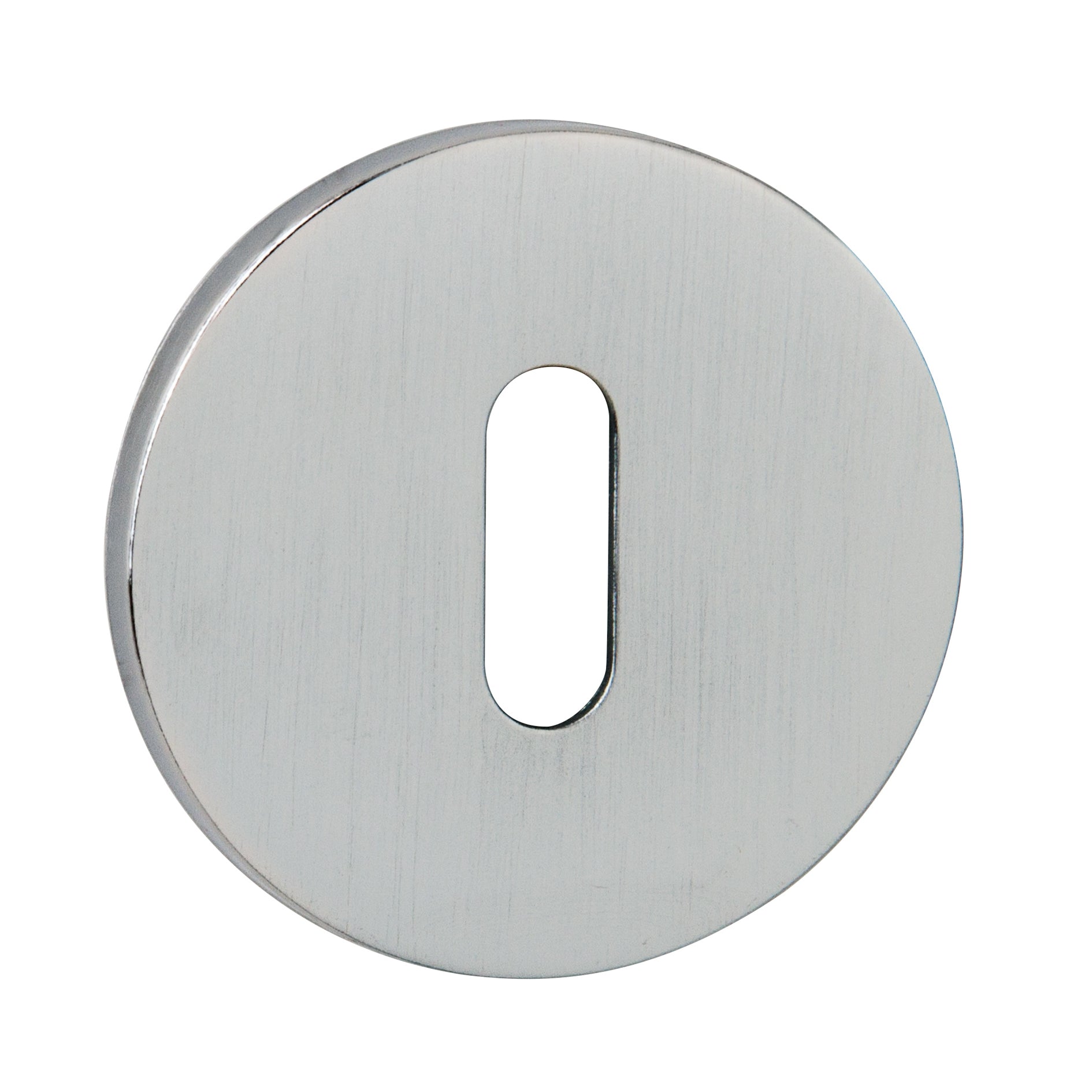Tupai Rapido 5S Line Key Escutcheons on 5mm Slimline Round Rose - Satin Chrome