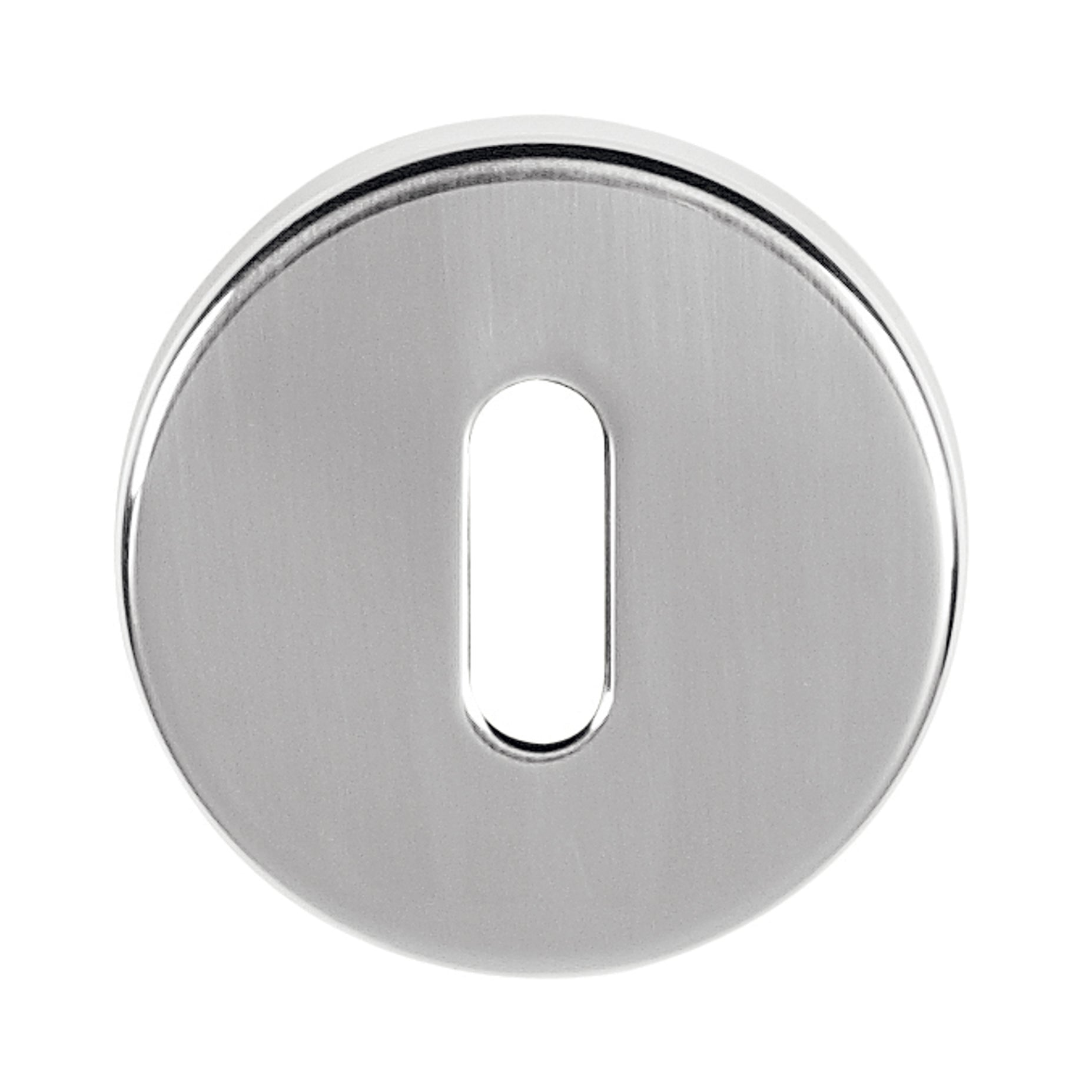 Tupai Rapido CurvaLine Key Escutcheons on Round Rose - Satin Chrome