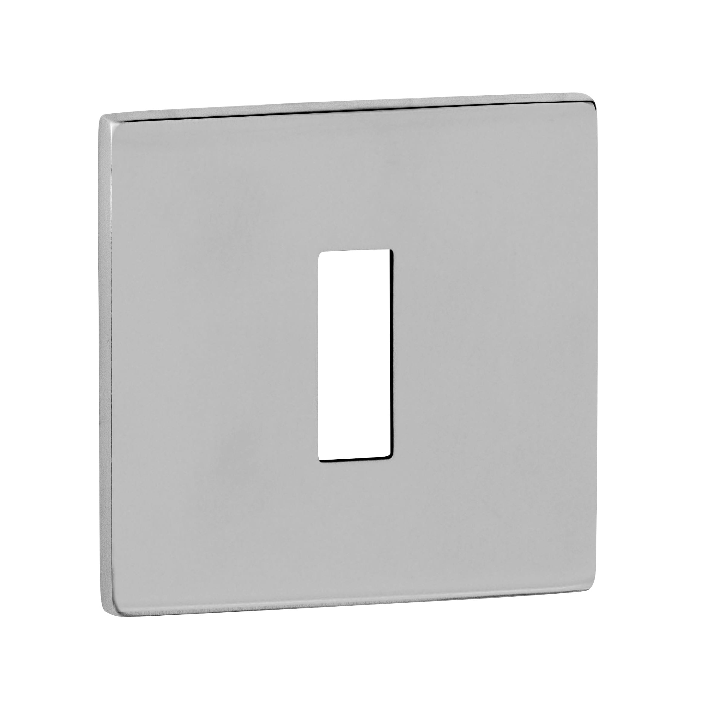 Tupai Rapido 5S Line Key Escutcheons on 5mm Slimline Square Rose - Bright Polished Chrome