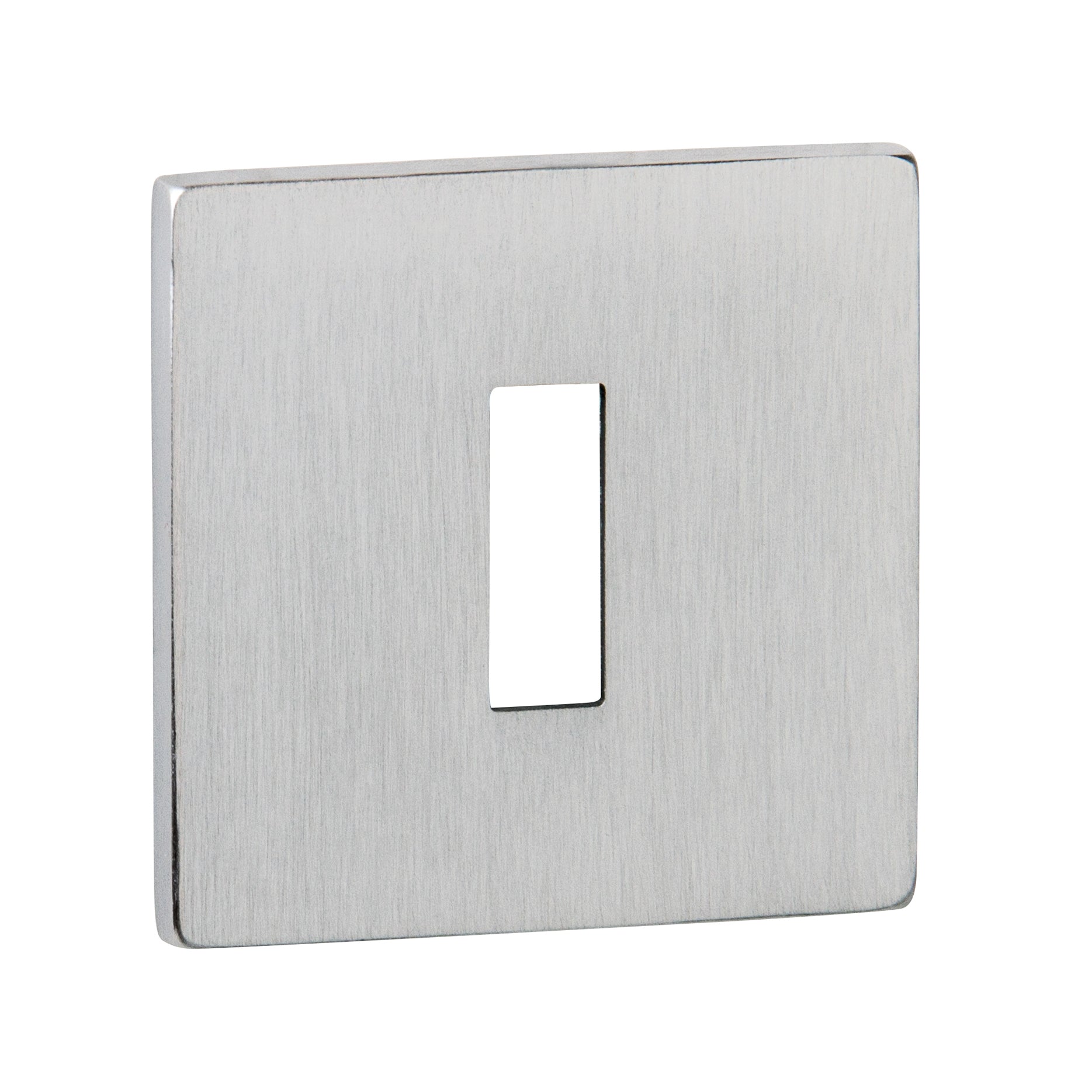 Tupai Rapido 5S Line Key Escutcheons on 5mm Slimline Square Rose - Satin Chrome