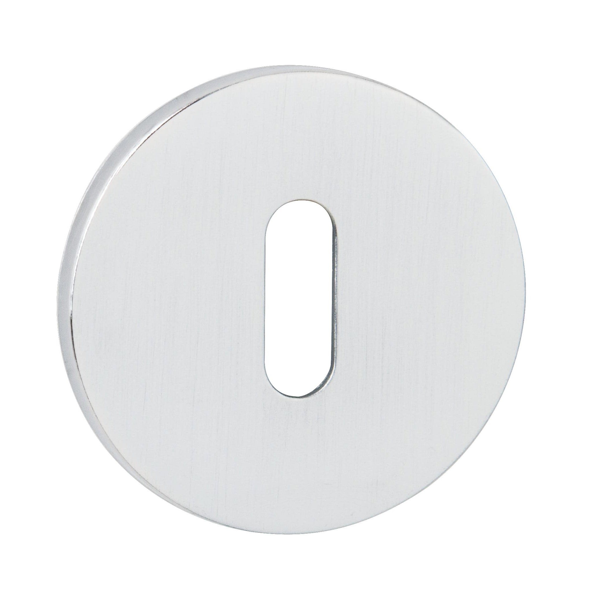 Tupai Rapido 5S Line Key Escutcheons on 5mm Slimline Round Rose - White