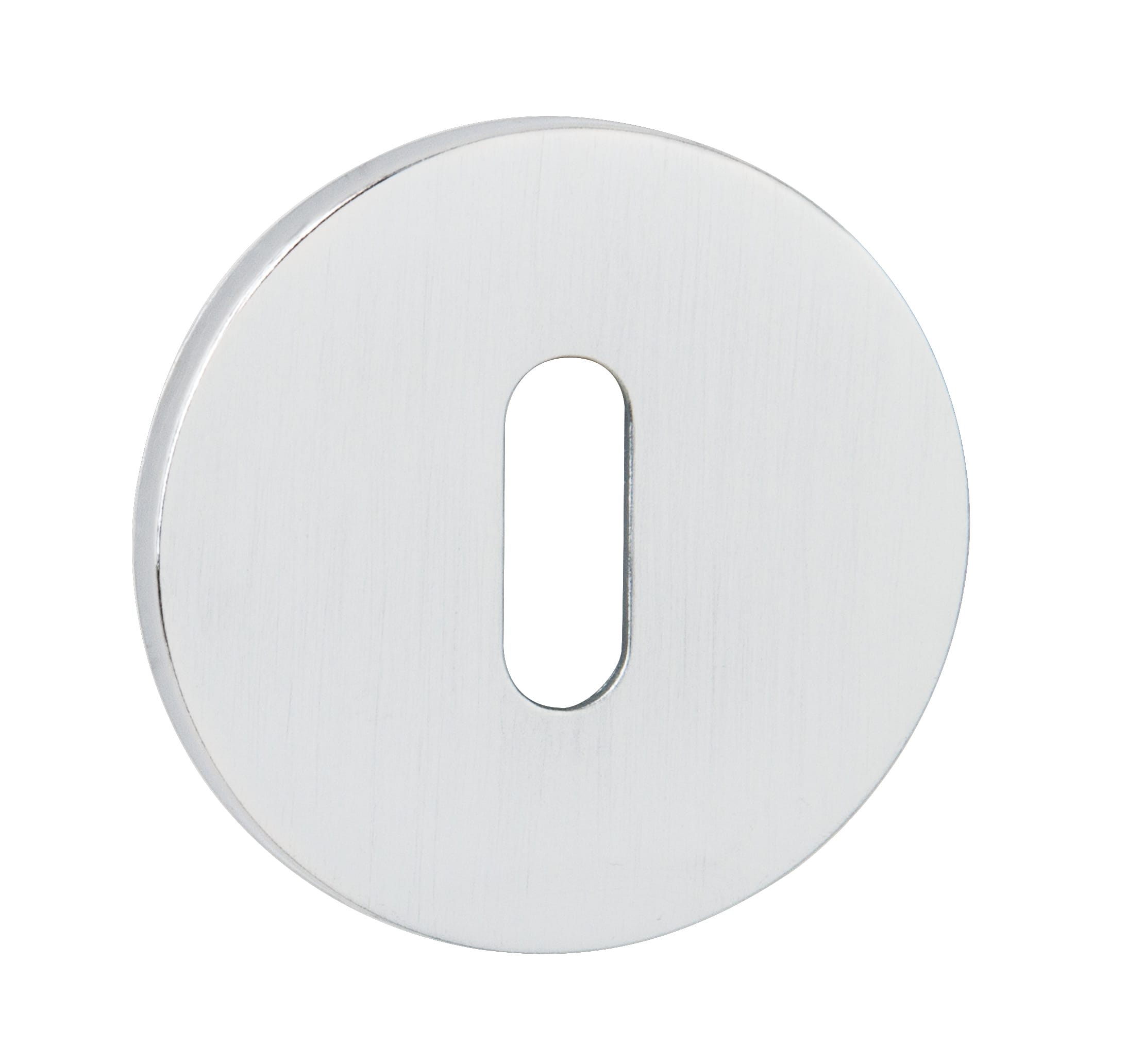 Tupai Rapido 5S Line Key Escutcheons on 5mm Slimline Round Rose - White