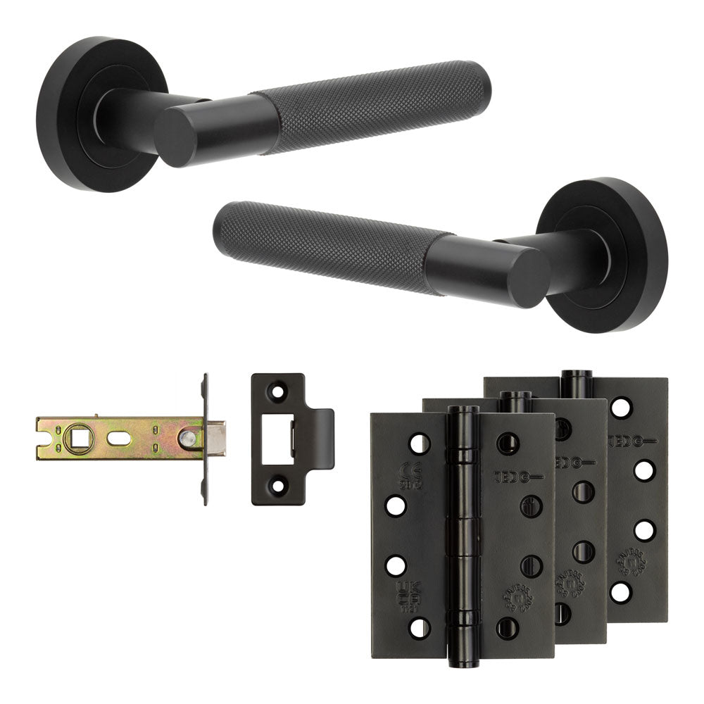 Complete Bari Door Handle Pack - Internal Doors - Black - 76mm / 4"