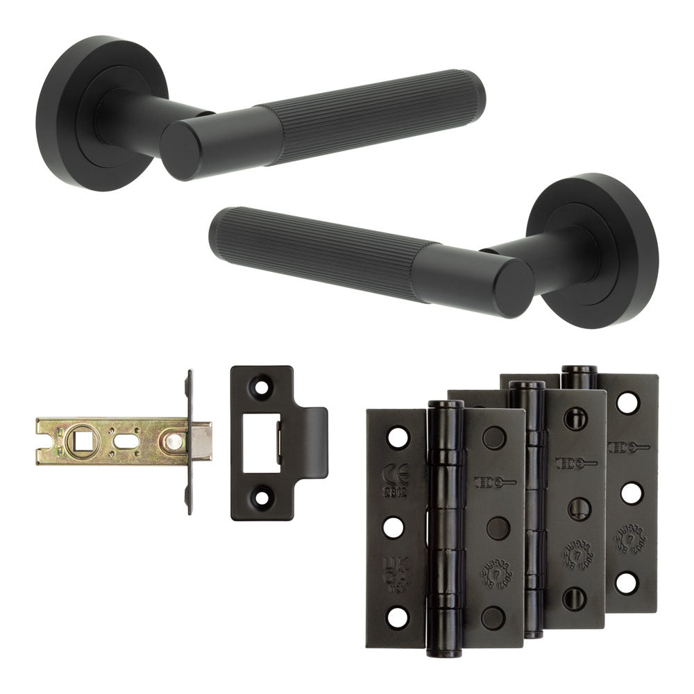 Complete Venice Door Handle Pack - Internal Doors - Black - 64mm / 3"