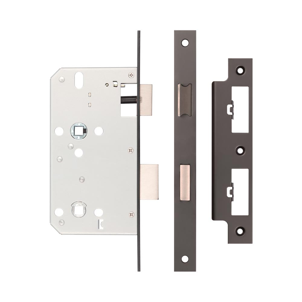 Jedo 72mm Din Bathroom Locks - Square / Dark Bronze