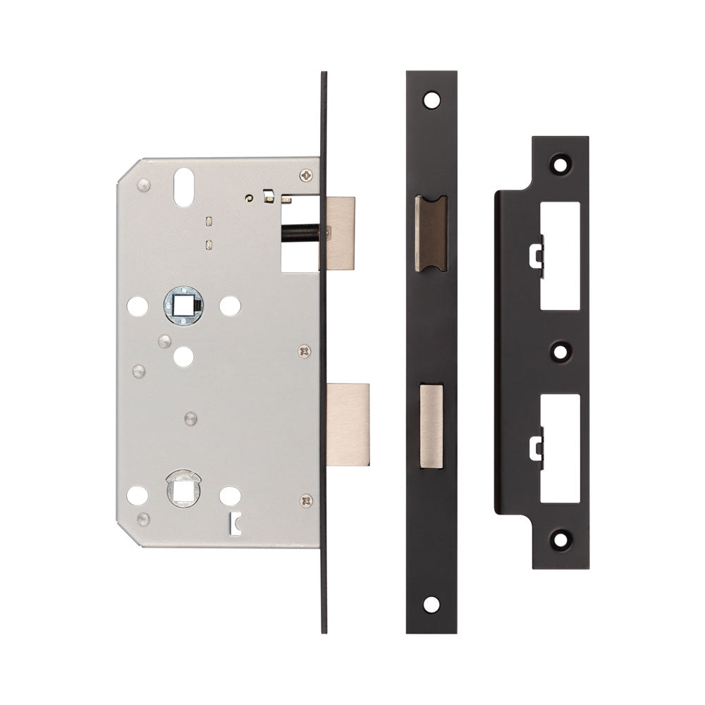 Jedo 72mm Din Bathroom Locks - Square / Black