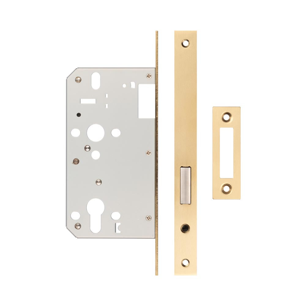 Jedo Architectural Din Deadlocks - Square / Satin Brass