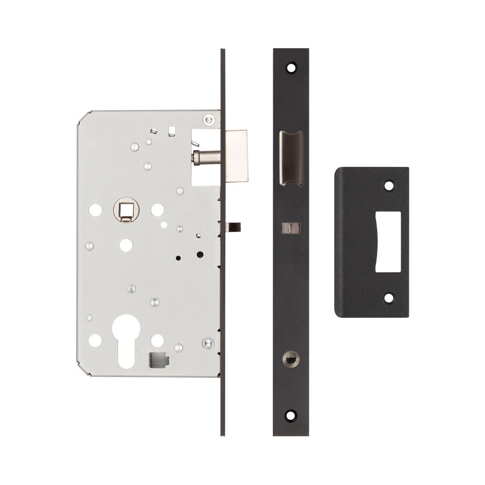 Jedo Architectural 72mm Din Nightlatches - Square / Black