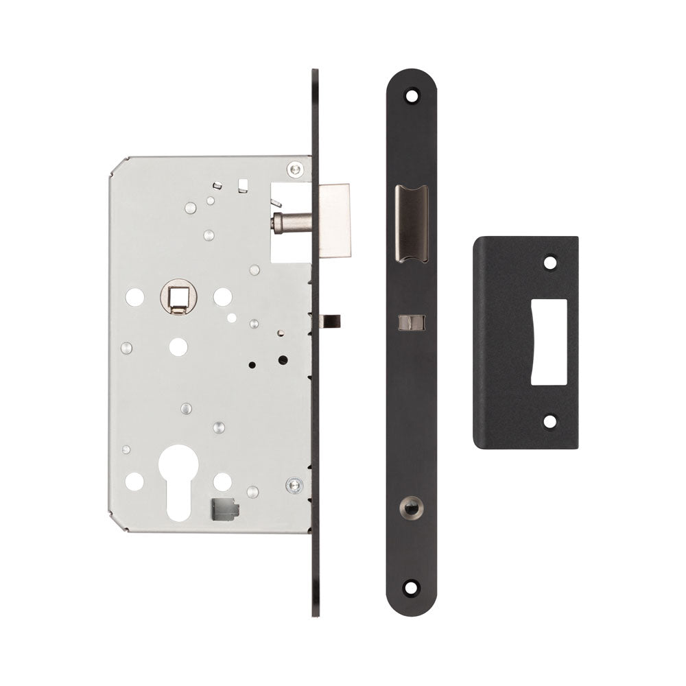 Jedo Architectural 72mm Din Nightlatches - Radiused / Black