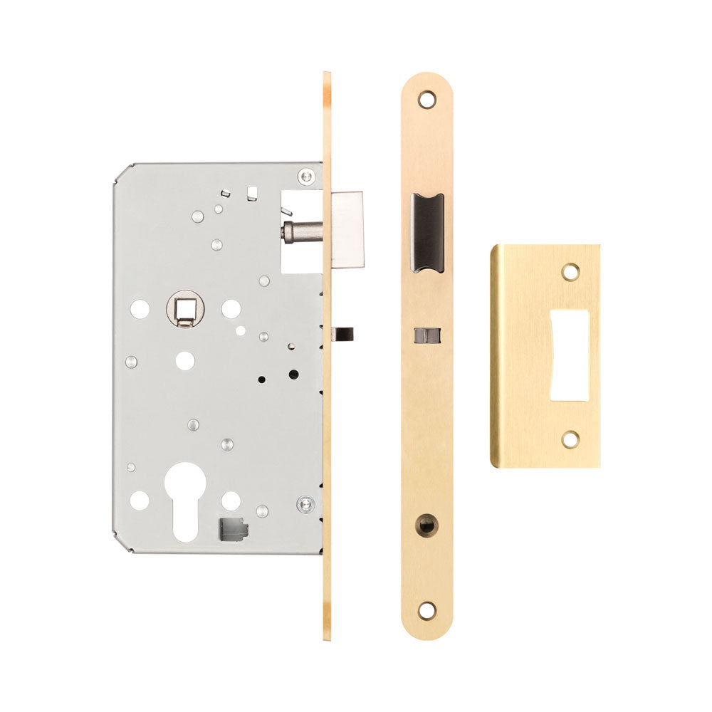 Jedo Architectural 72mm Din Nightlatches - Radiused / Satin Brass