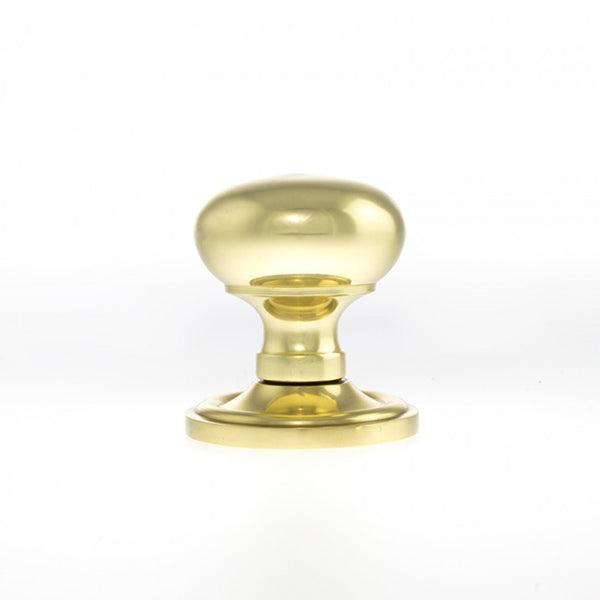 Old English Harrogate Solid Brass Mushroom Mortice Knob on Concealed Fix Rose