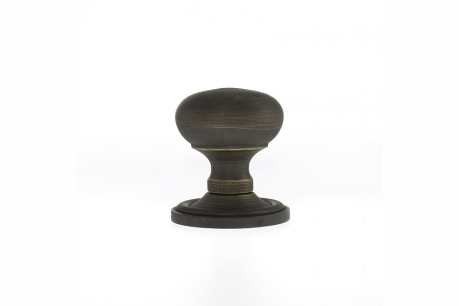 Old English Harrogate Solid Brass Mushroom Mortice Knob on Concealed Fix Rose