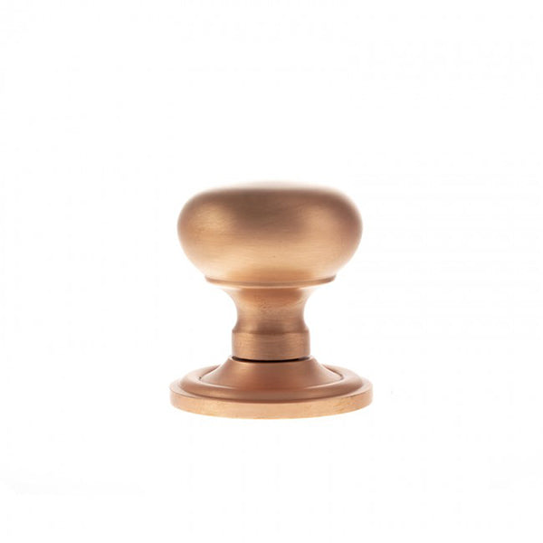 Old English Harrogate Solid Brass Mushroom Mortice Knob on Concealed Fix Rose