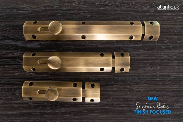 Atlantic Solid Brass Surface Door Bolt 4"