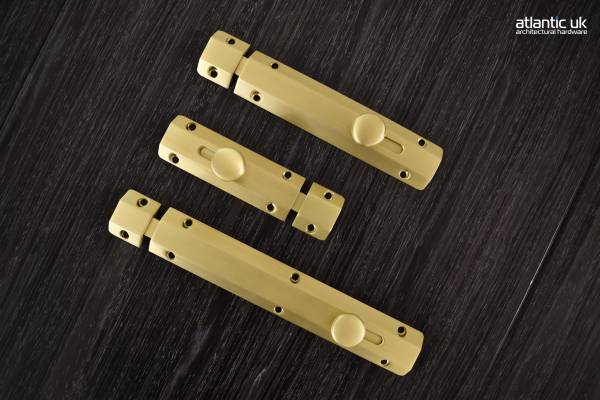 Atlantic Solid Brass Surface Door Bolt 6"