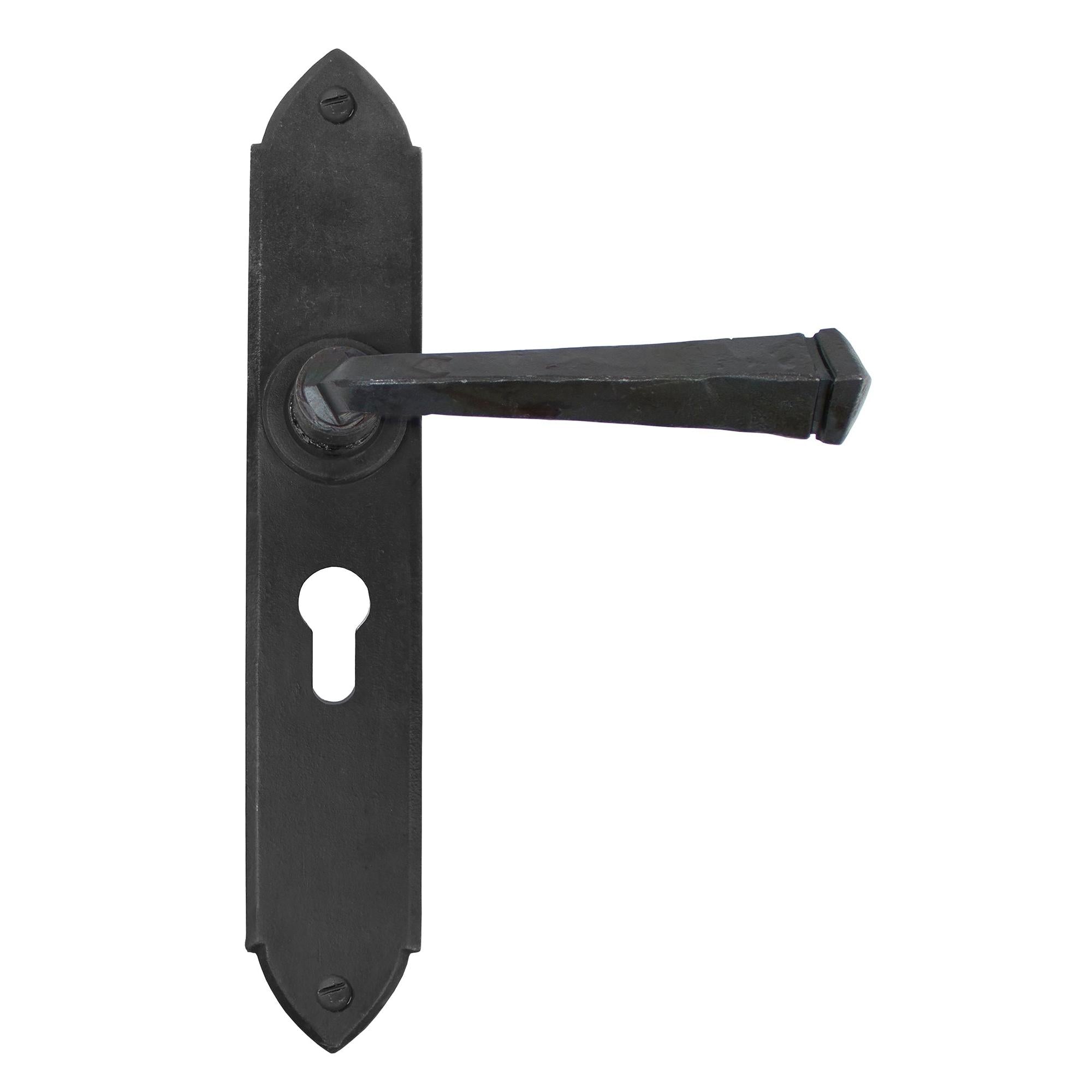 From The Anvil's Beeswax Gothic Lever Euro Lock Set