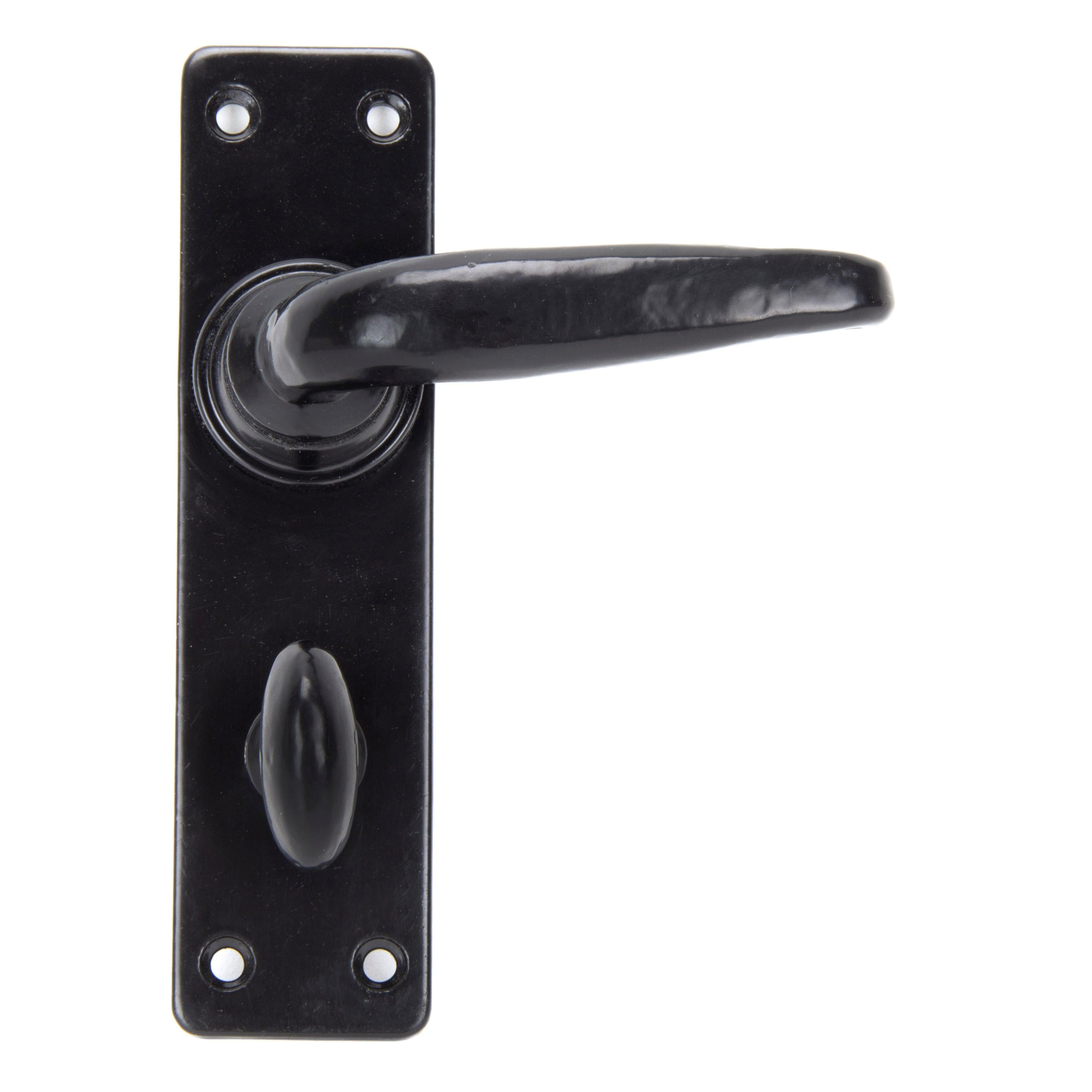 From The Anvil's Black Smooth Lever Bathroom Set