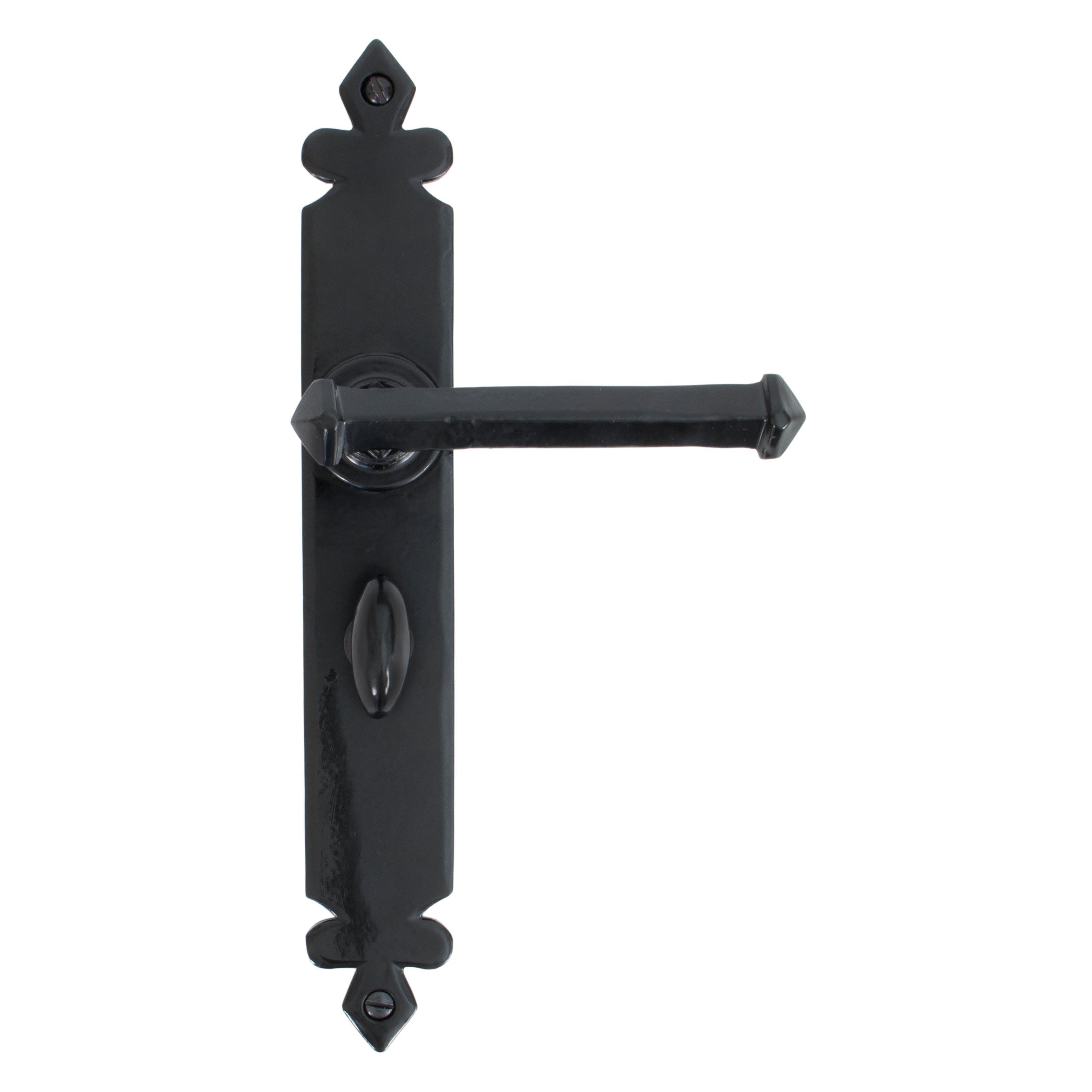 From The Anvil's Black Tudor Lever Bathroom Set