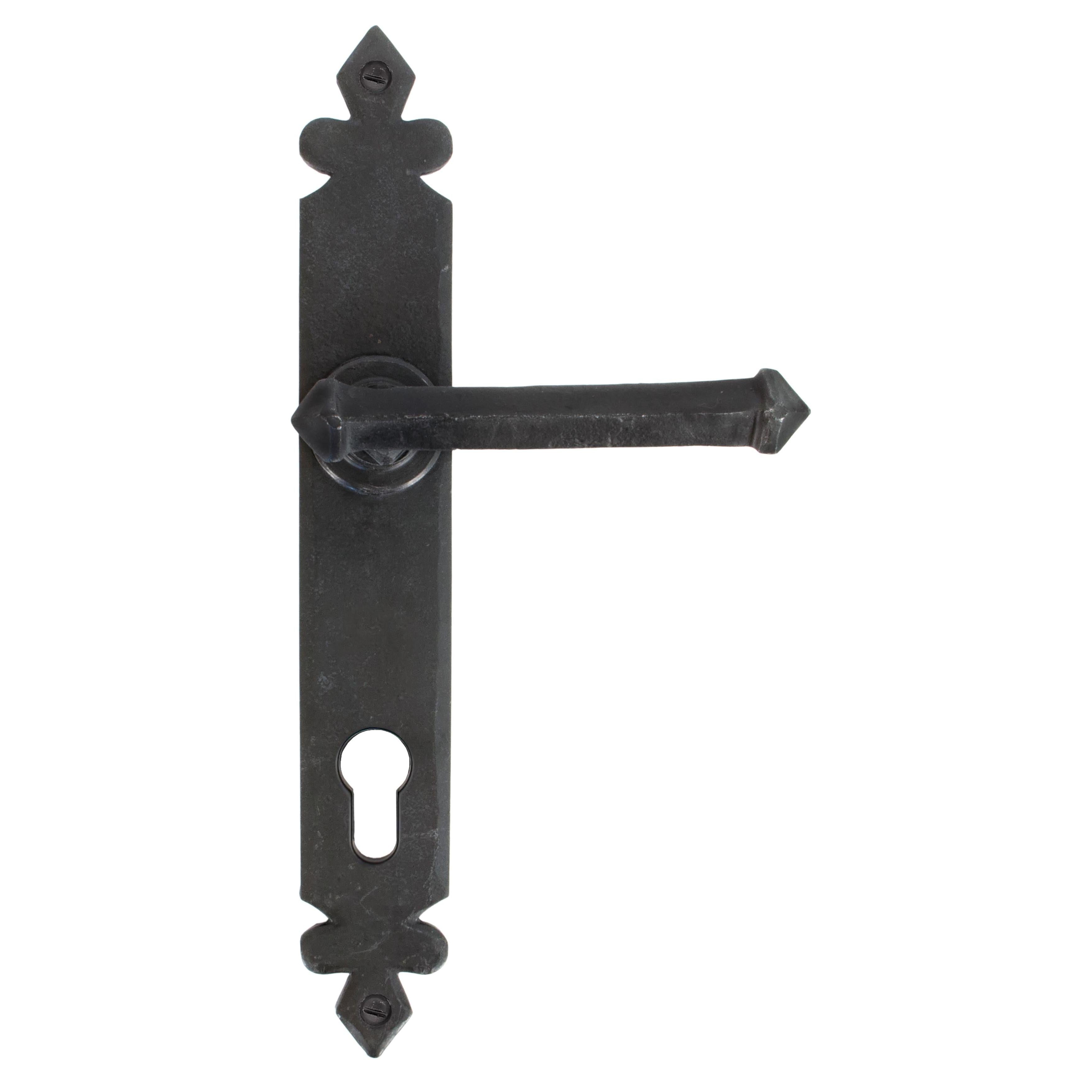 From The Anvil's Beeswax Tudor Lever Espag. Lock Set