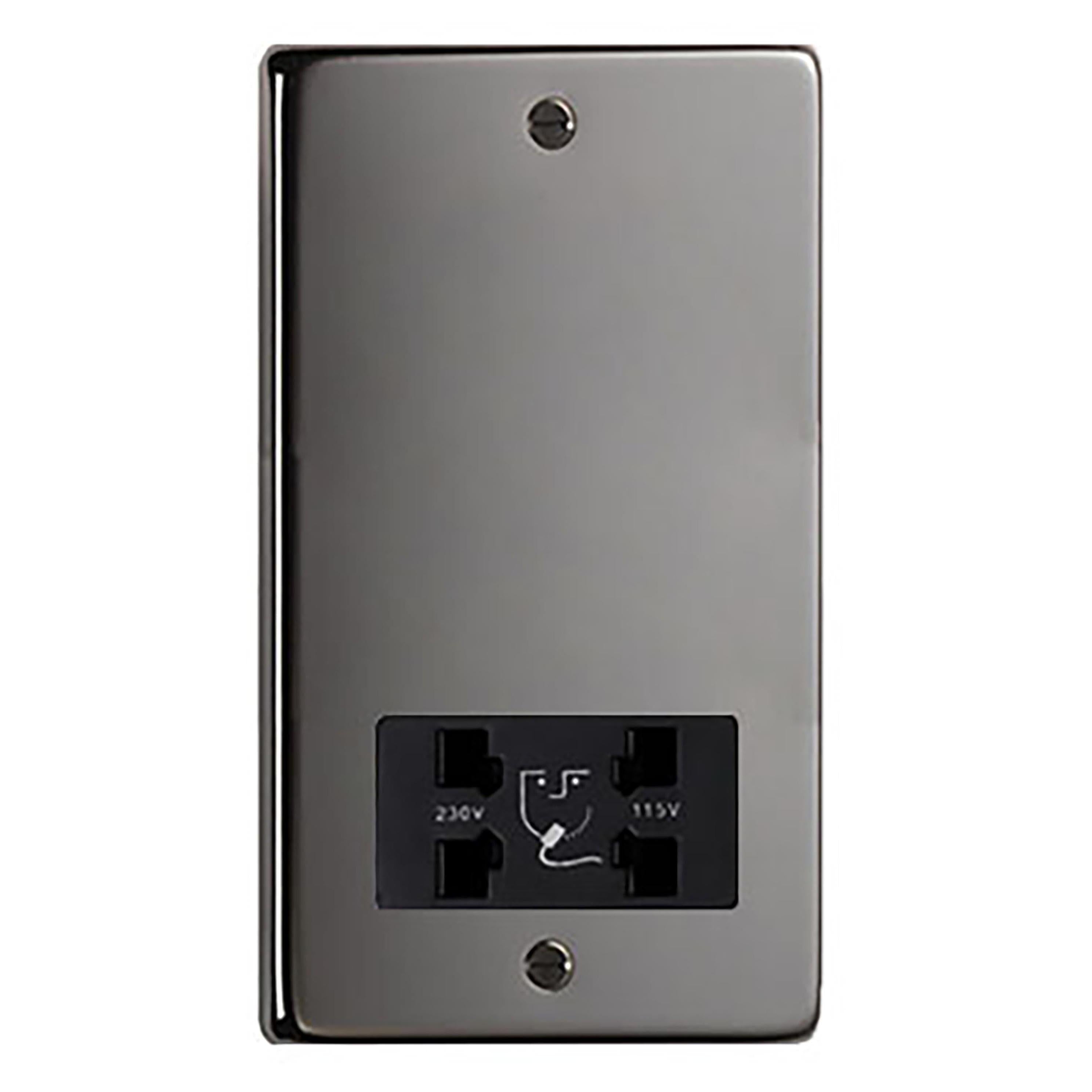 From The Anvil's Black Nickel Dual Volt Shaver Socket