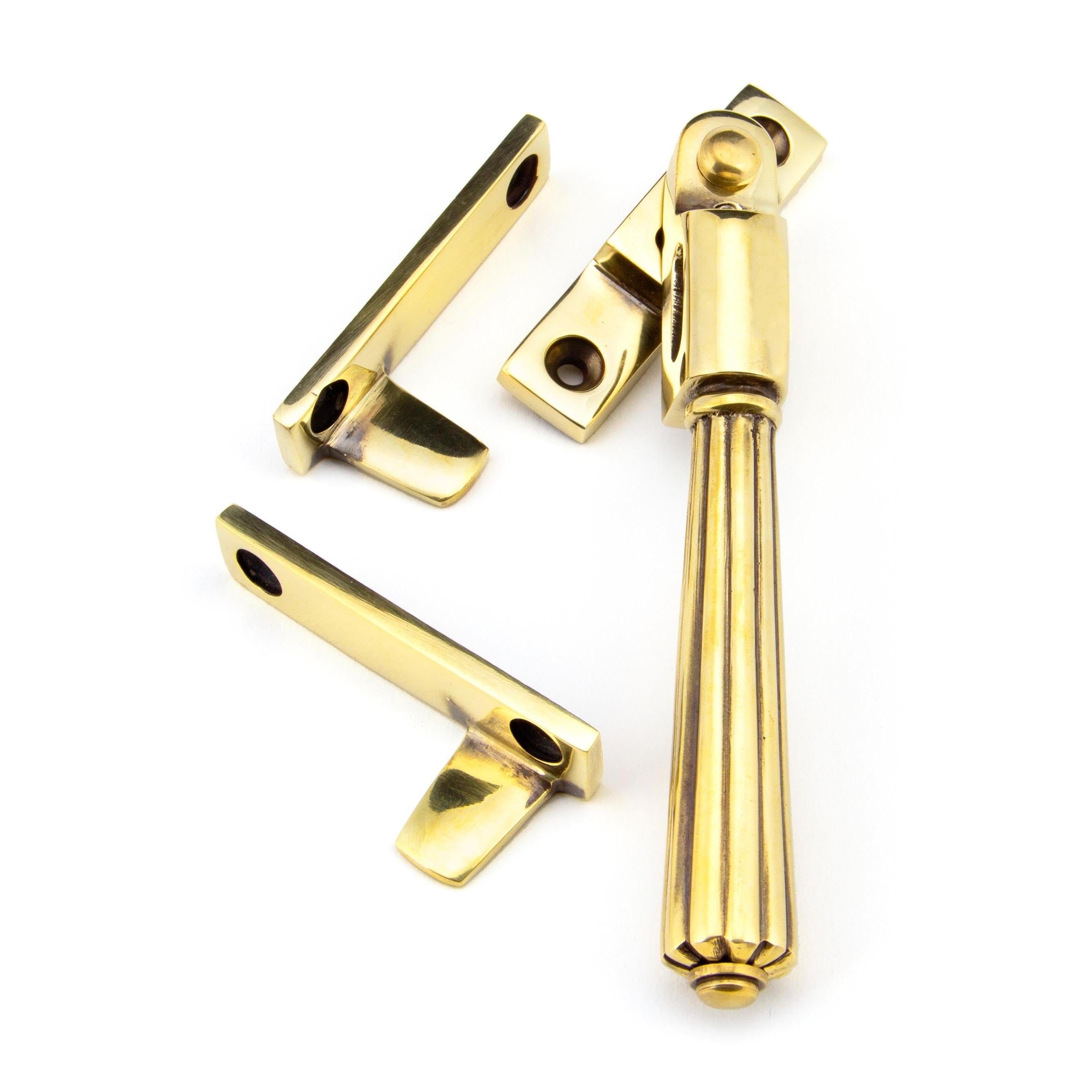 From The Anvil's Aged Brass Night-Vent Locking Hinton Fastener