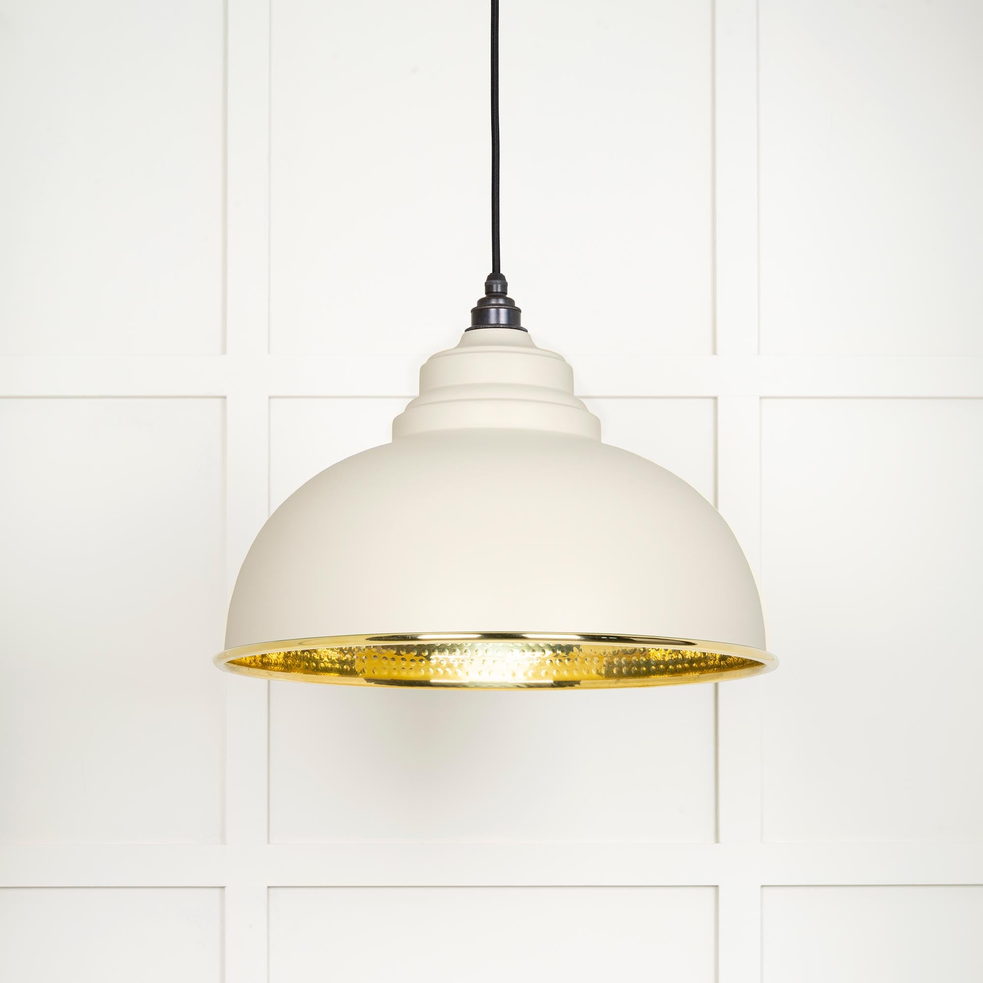 From The Anvil's Hammered Brass Hammered Brass Harborne Pendant