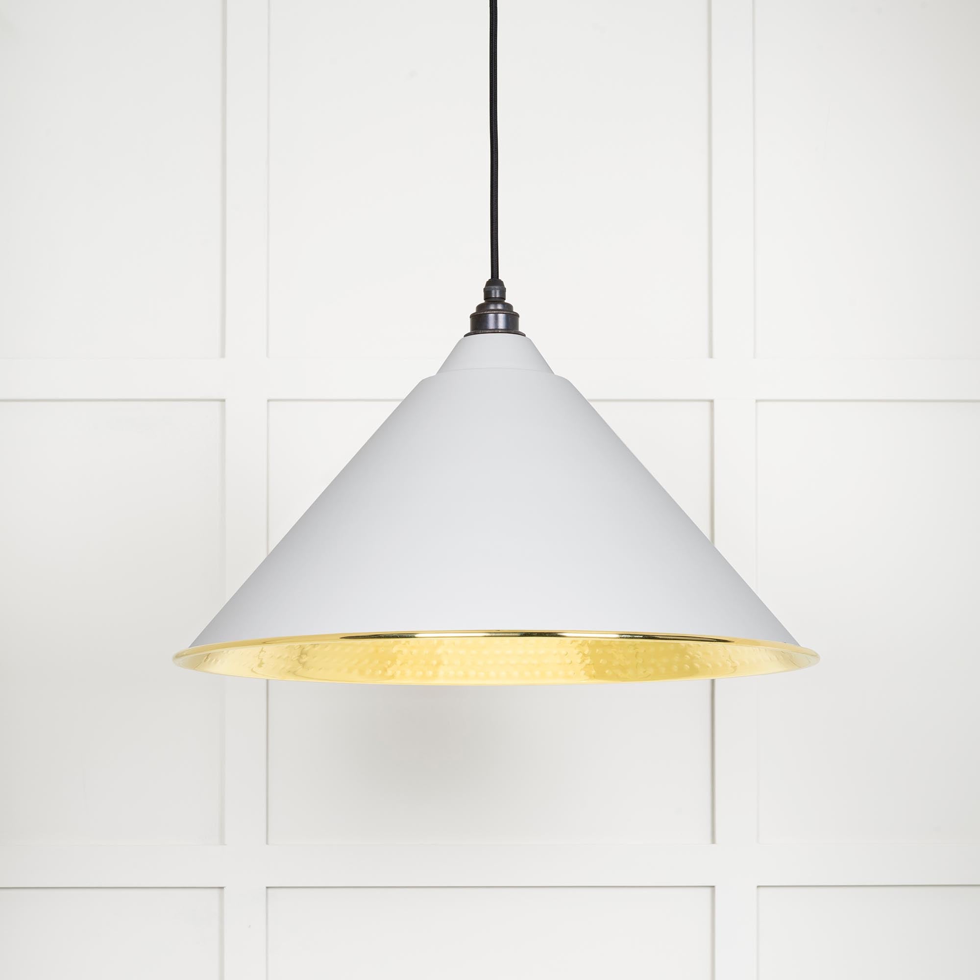 From The Anvil's Hammered Brass Hammered Brass Hockley Pendant