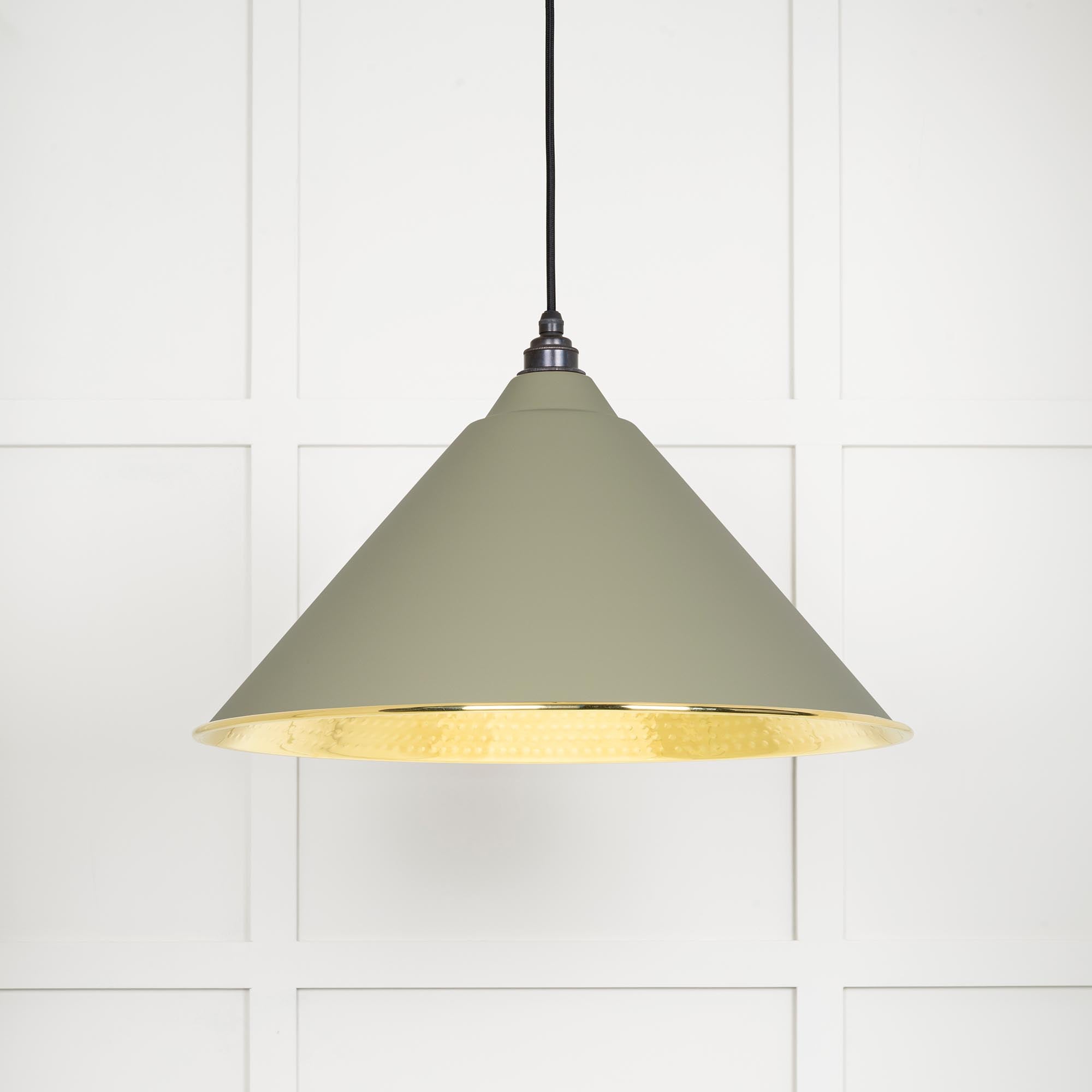 From The Anvil's Hammered Brass Hammered Brass Hockley Pendant