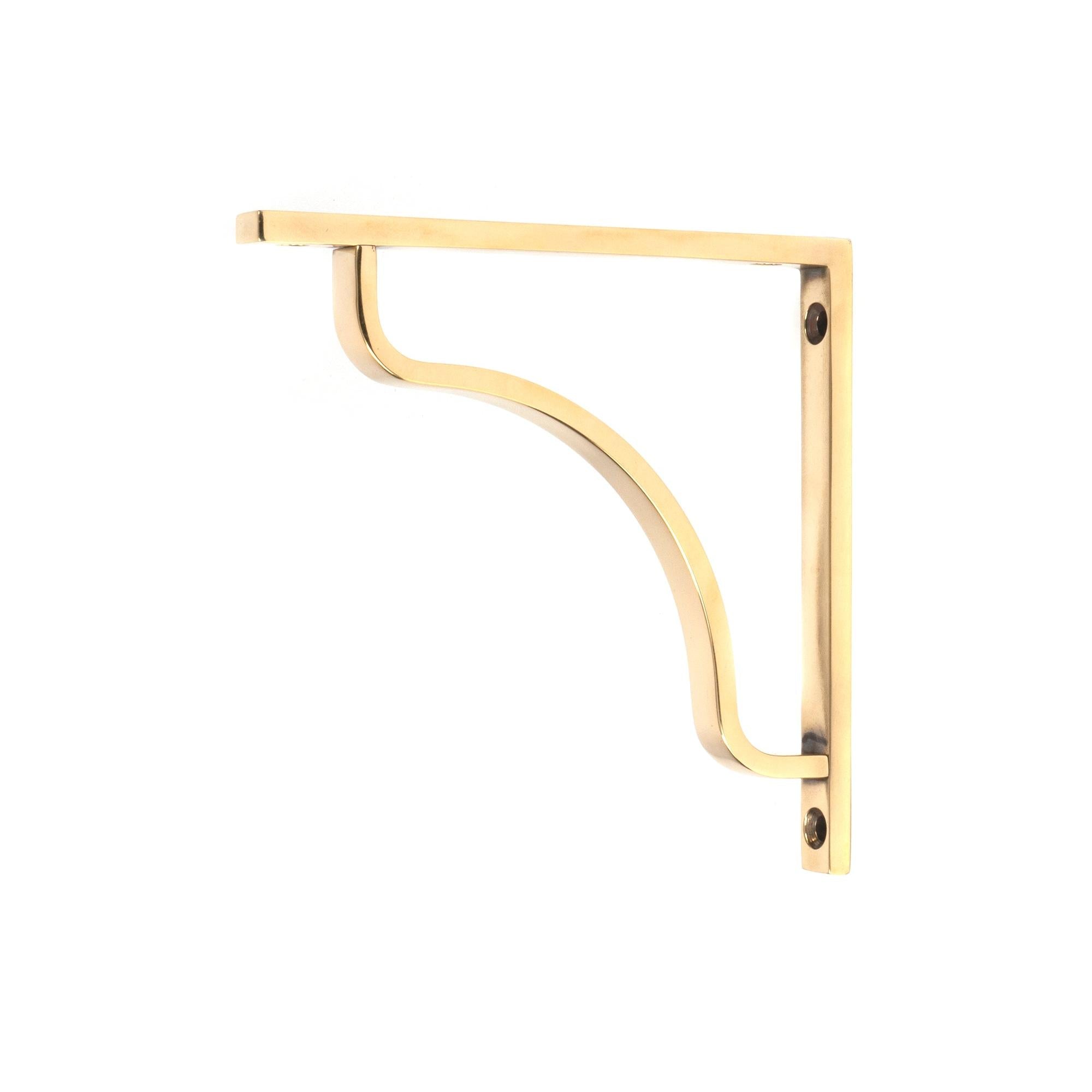 From The Anvil's Aged Brass Abingdon Shelf Bracket