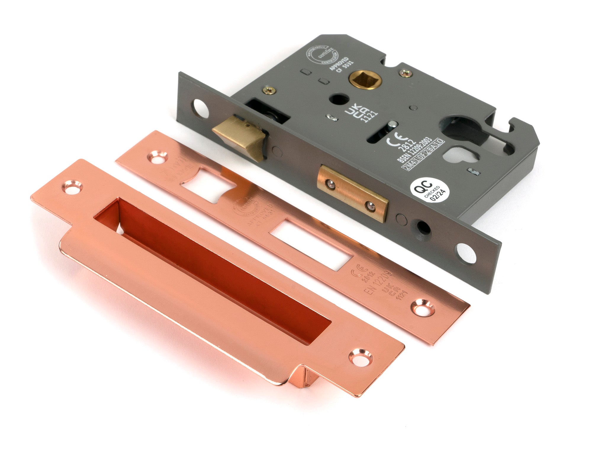 From The Anvil's Polished Bronze Euro Profile Sash Lock