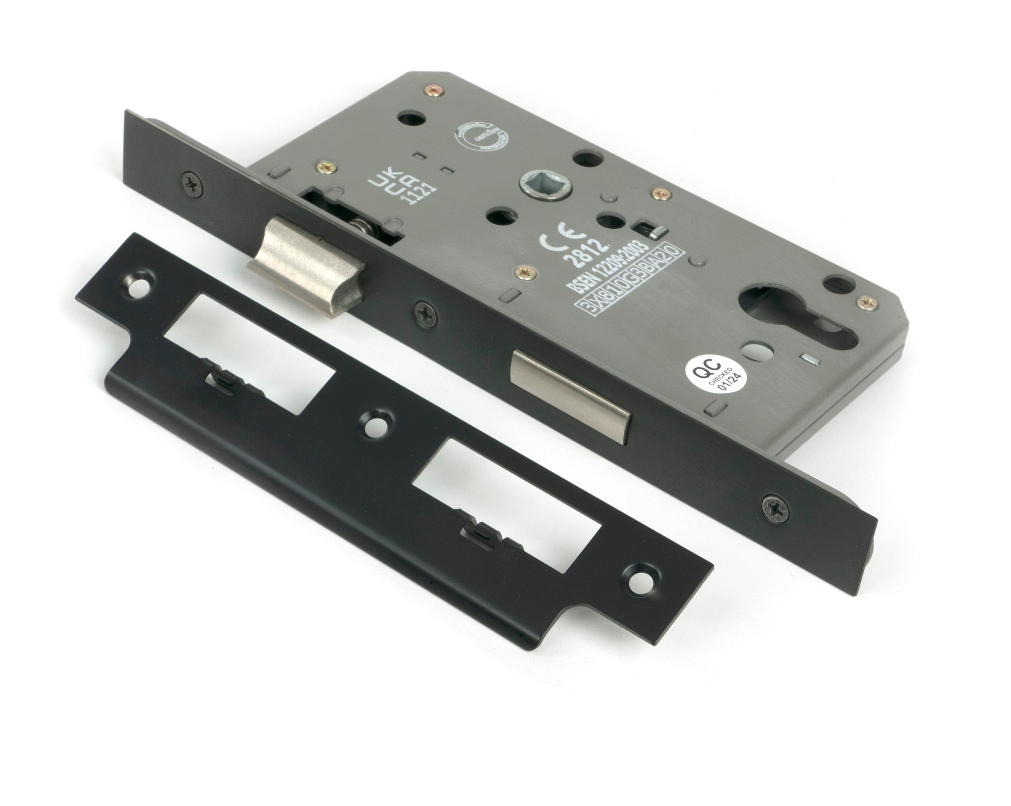 From The Anvil's Aged Bronze Euro Din Sash Lock - 60mm Backset/72mm Centre
