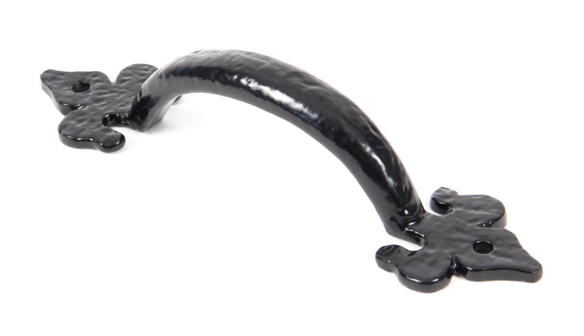 From The Anvil's Black Cast Fleur-De-Lys Pull Handle