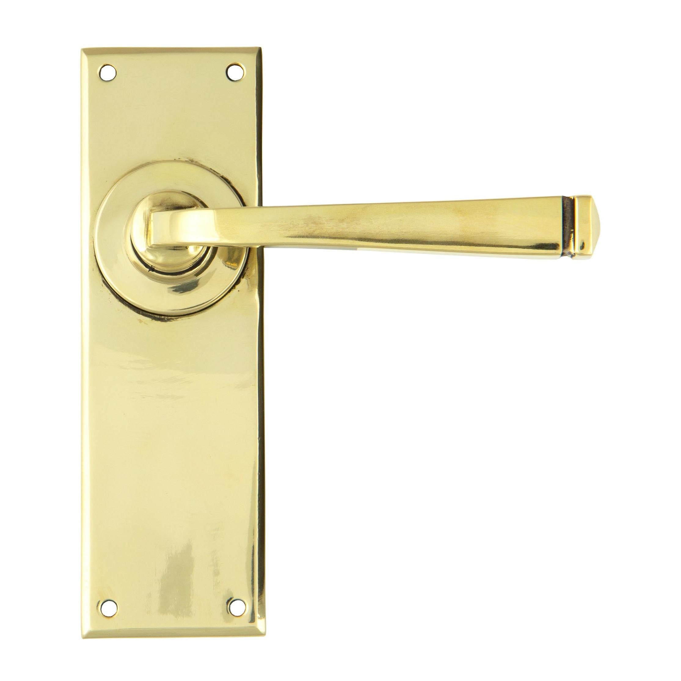 From The Anvil's Aged Brass Avon Lever Latch Set
