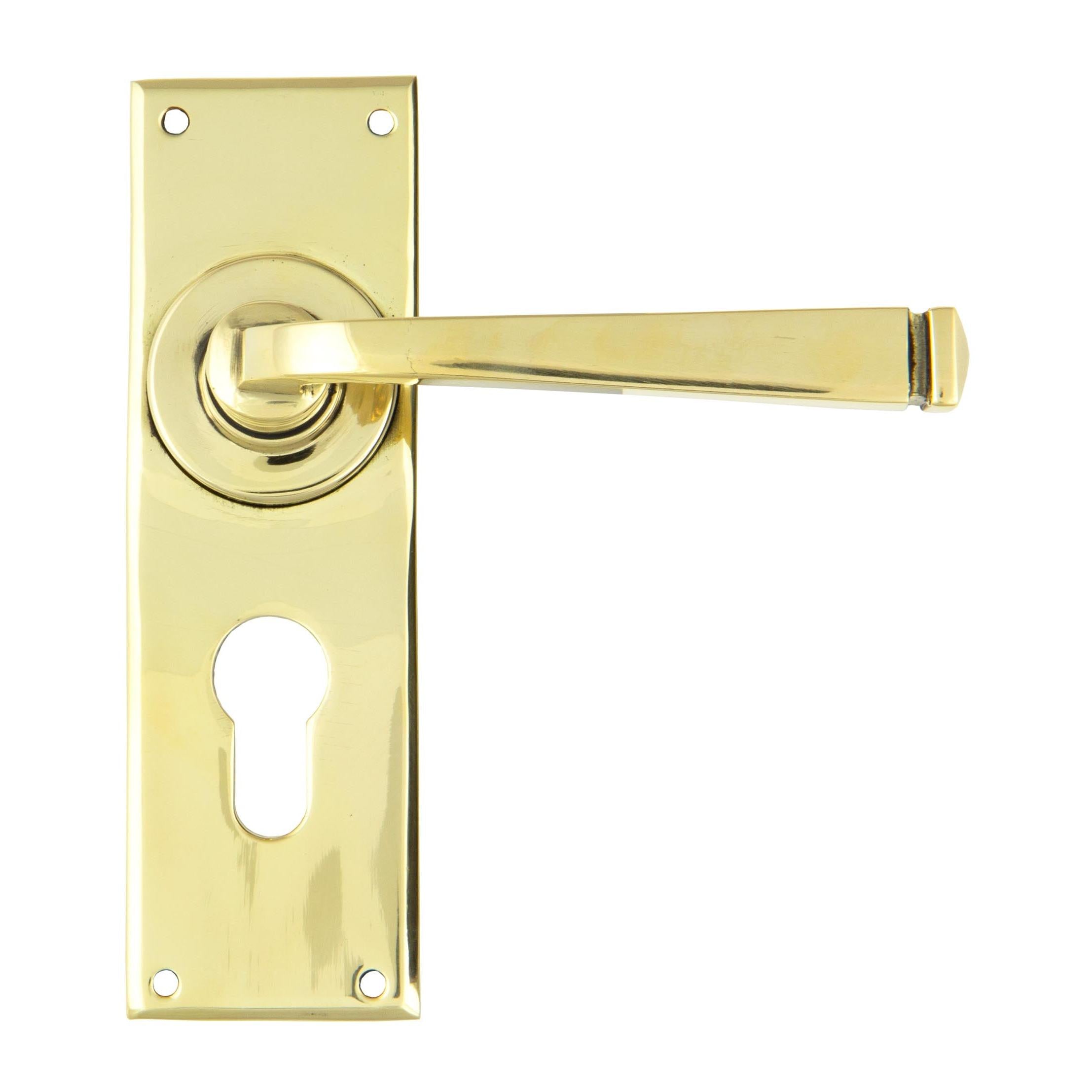 From The Anvil's Aged Brass Avon Lever Euro Lock Set