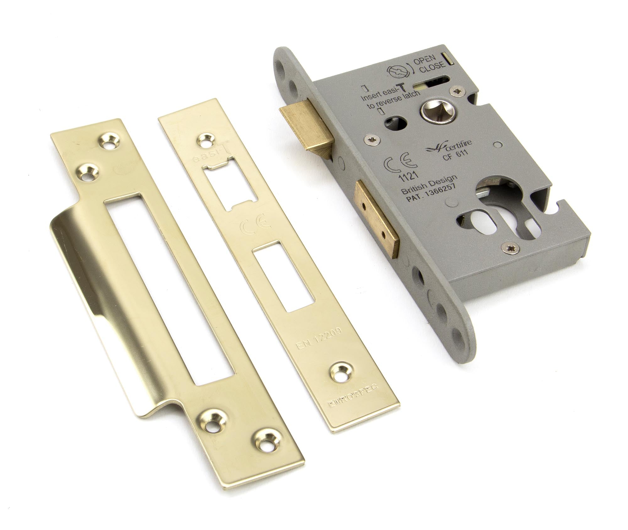 From The Anvil's PVD Brass Euro Profile Sash Lock