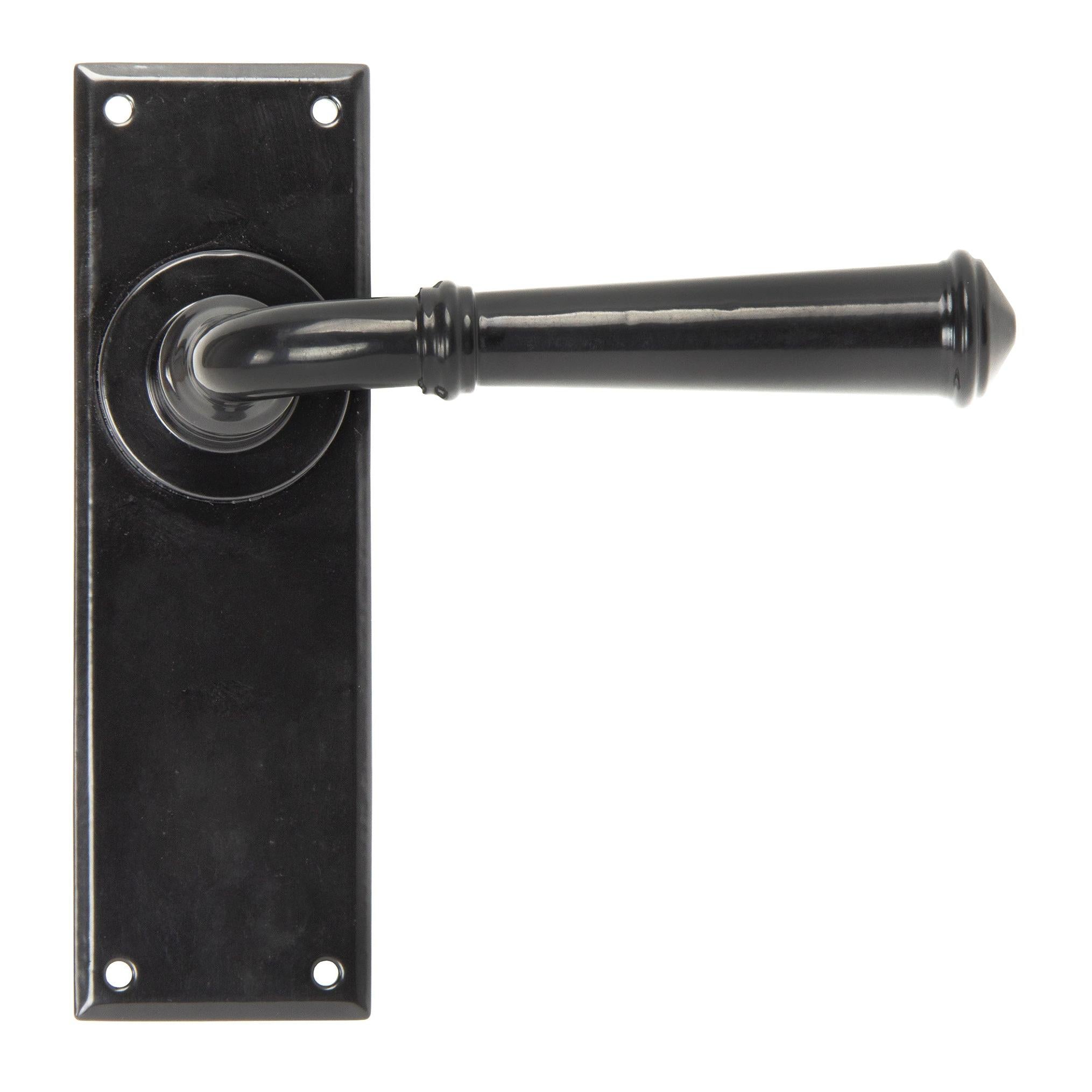 From The Anvil's Black Regency Lever Latch Set