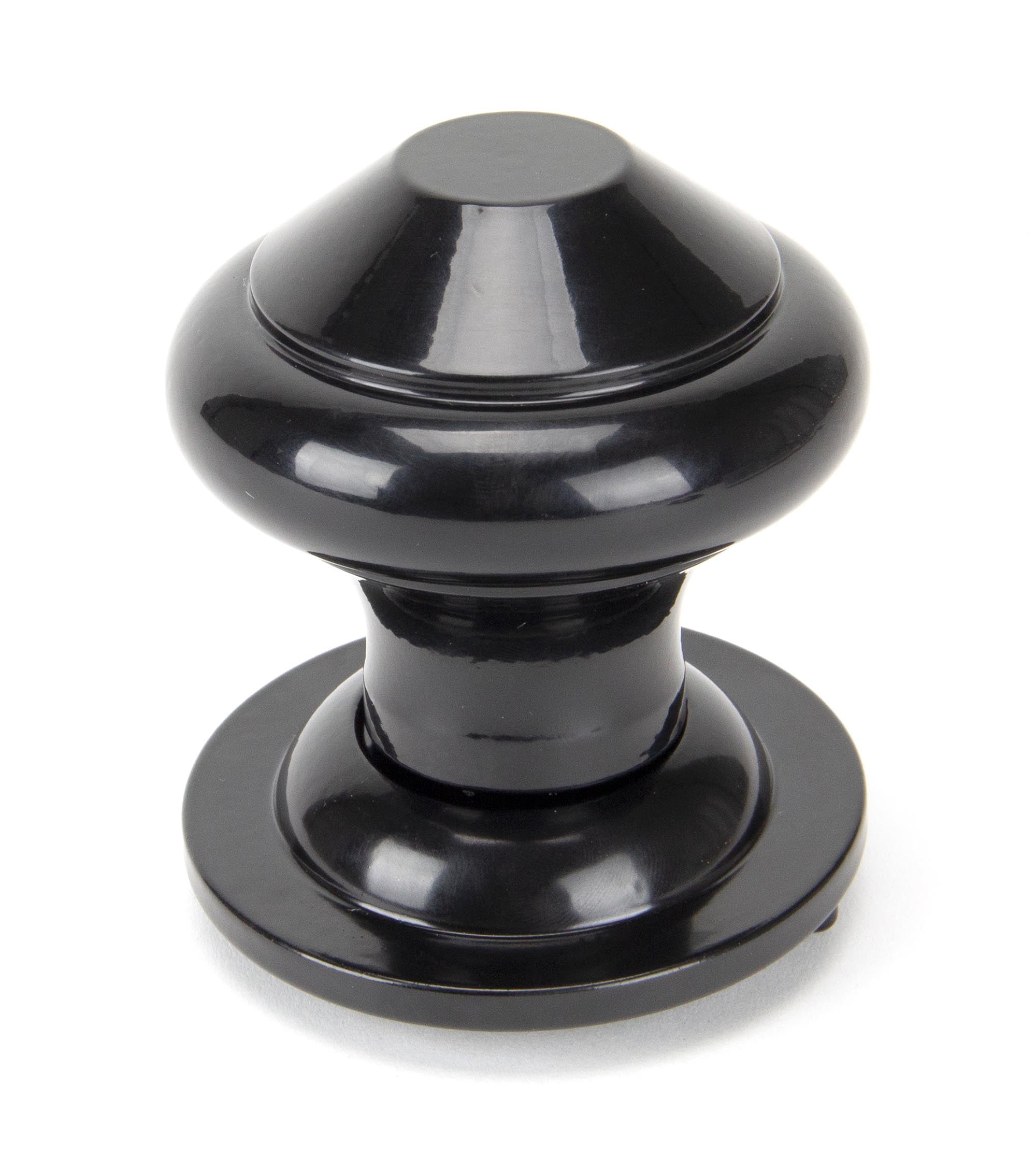 From The Anvil's Black Regency Centre Door Knob