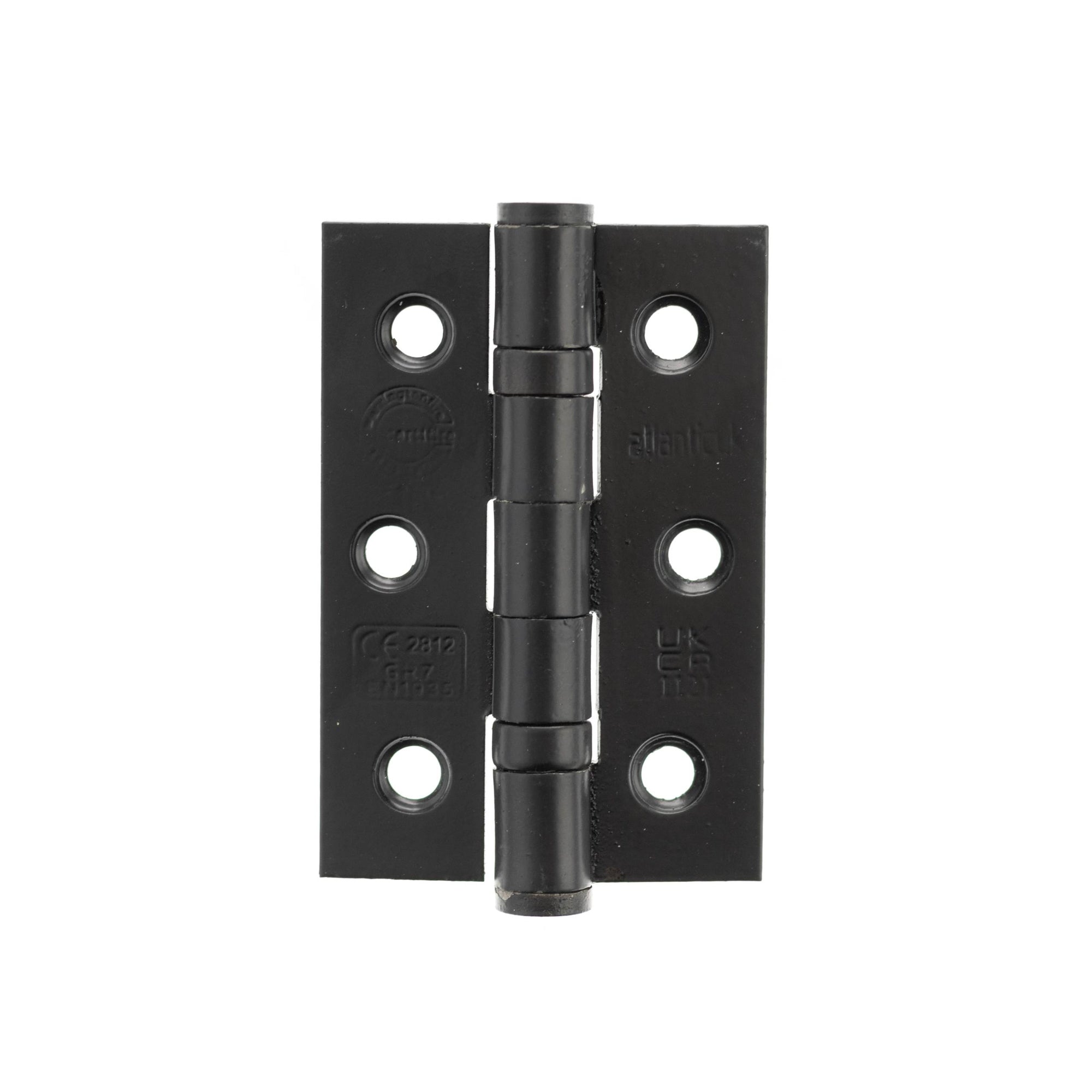 Atlantic CE Fire Rated Grade 7 Ball Bearing Hinges 3" x 2" x 2mm - Matt Black