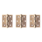 Atlantic Ball Bearing Hinges 3" x 2.5" x 2.5mm set of 3 - Antique Brass