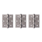 Atlantic Ball Bearing Hinges 3" x 2.5" x 2.5mm set of 3 - Distressed Silver